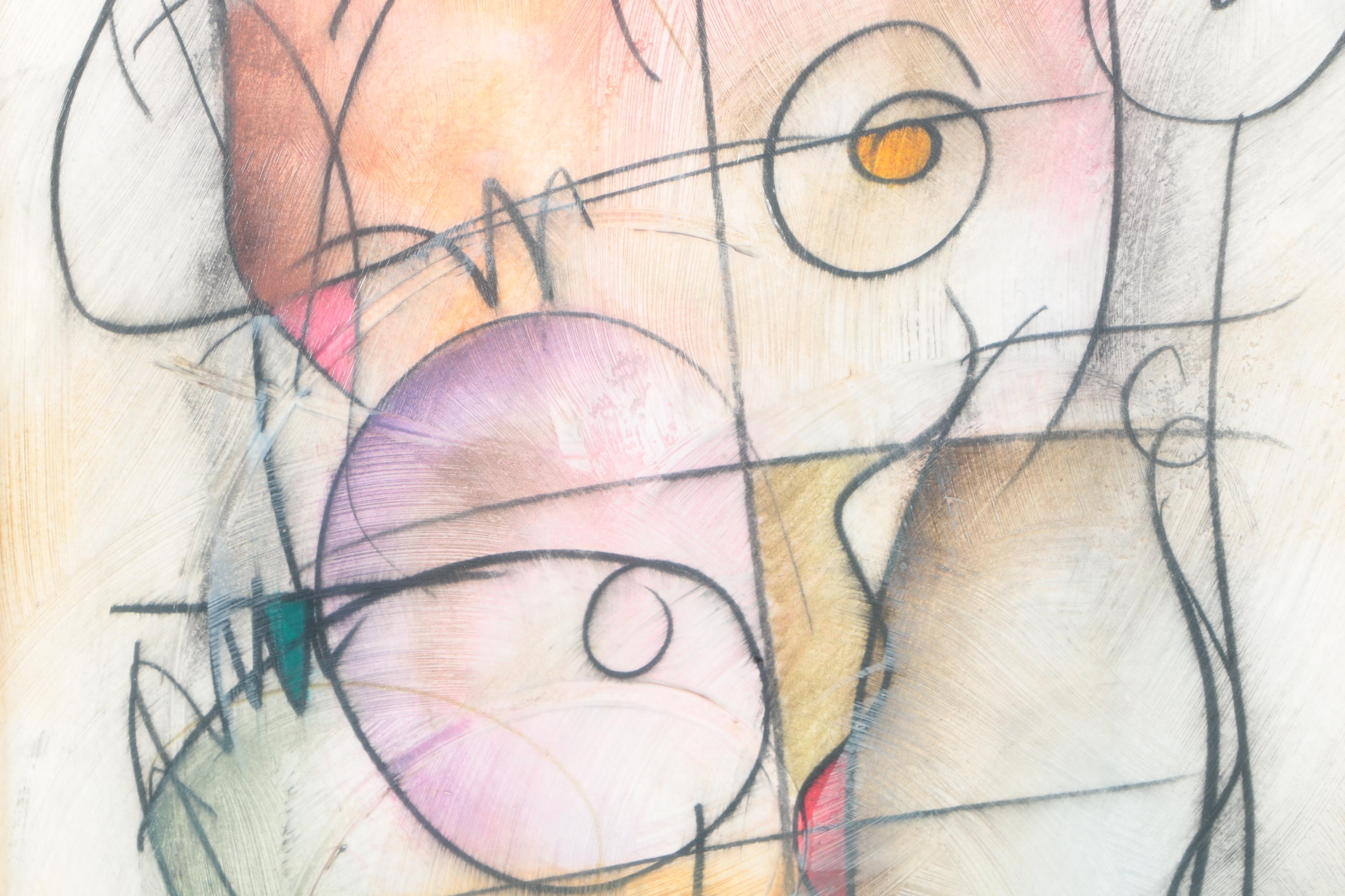 Eric Wang Oil Painting on Wood Panel "Cage AE #4"