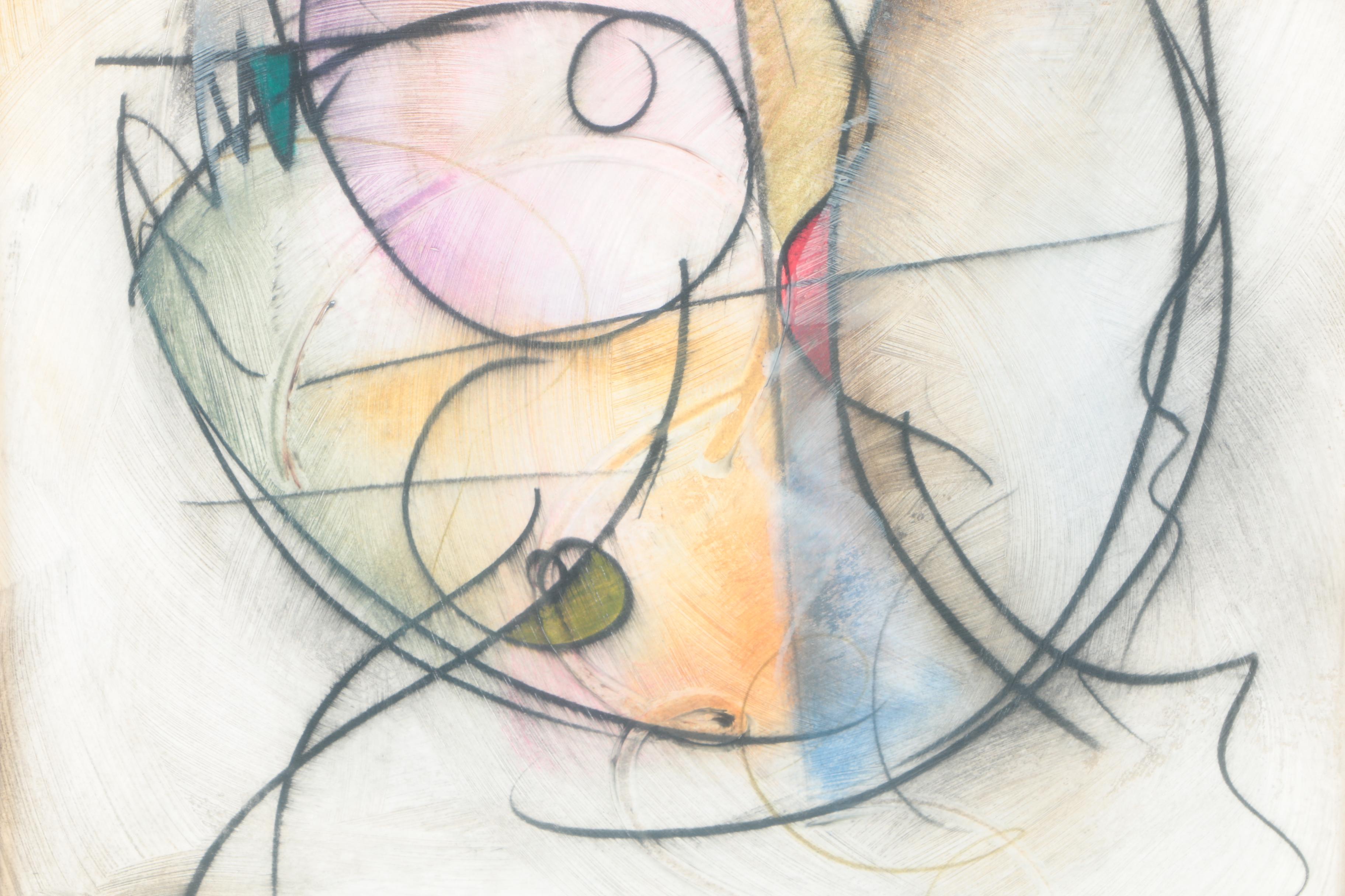 Eric Wang Oil Painting on Wood Panel "Cage AE #4"