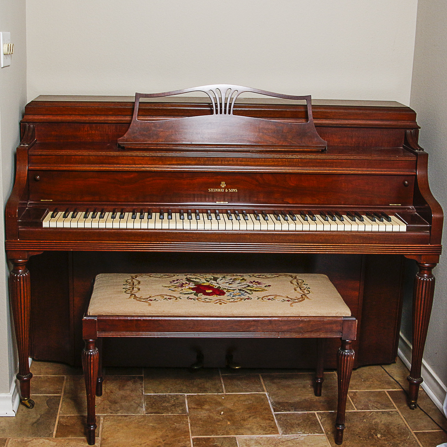 Steinway Console Piano and Bench
