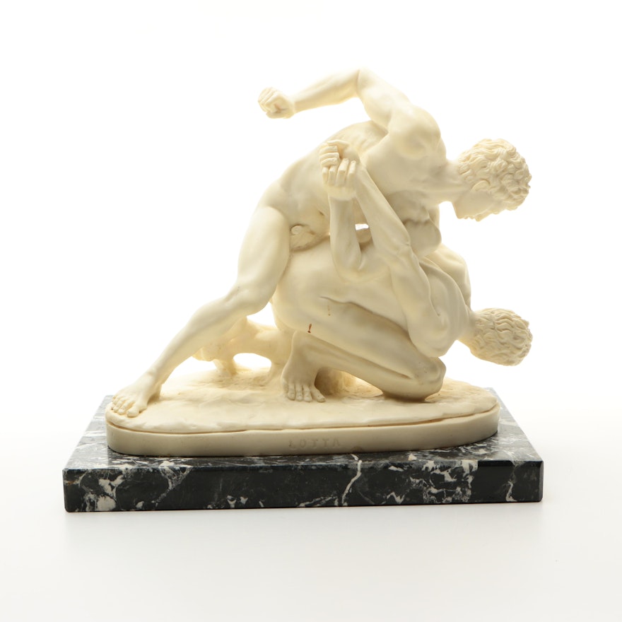 Ancient Greek Style Wrestling Sculpture