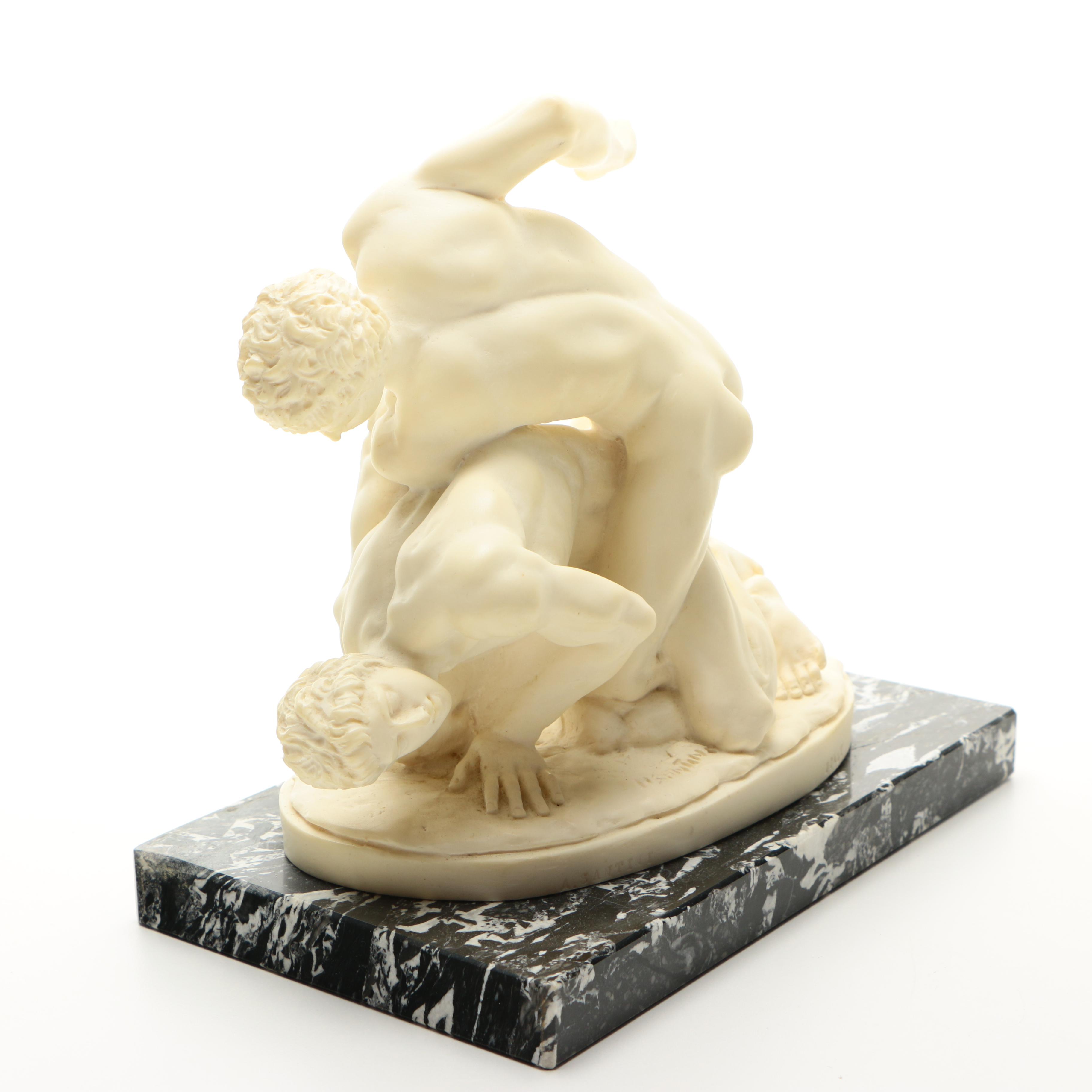 Ancient Greek Style Wrestling Sculpture
