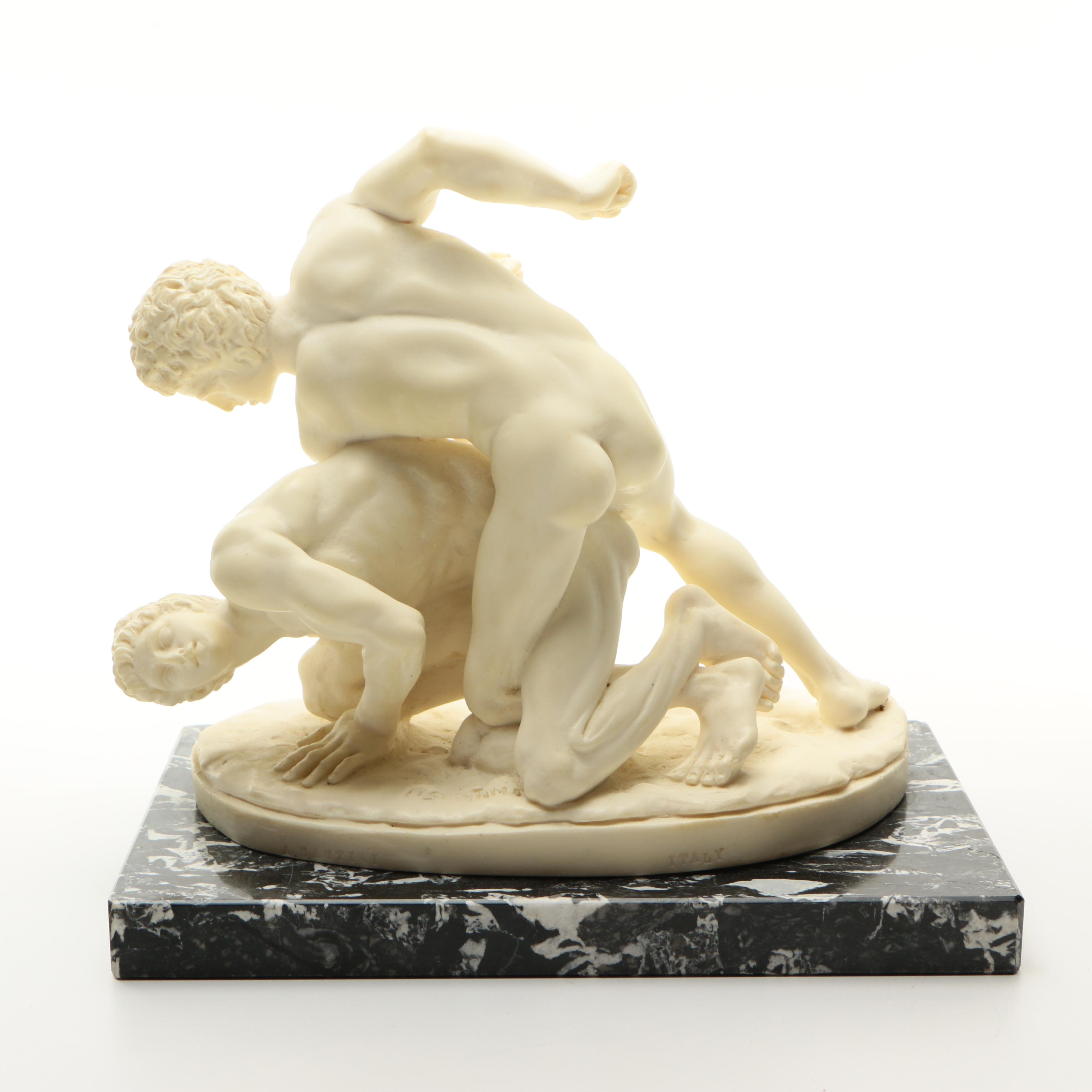 Ancient Greek Style Wrestling Sculpture