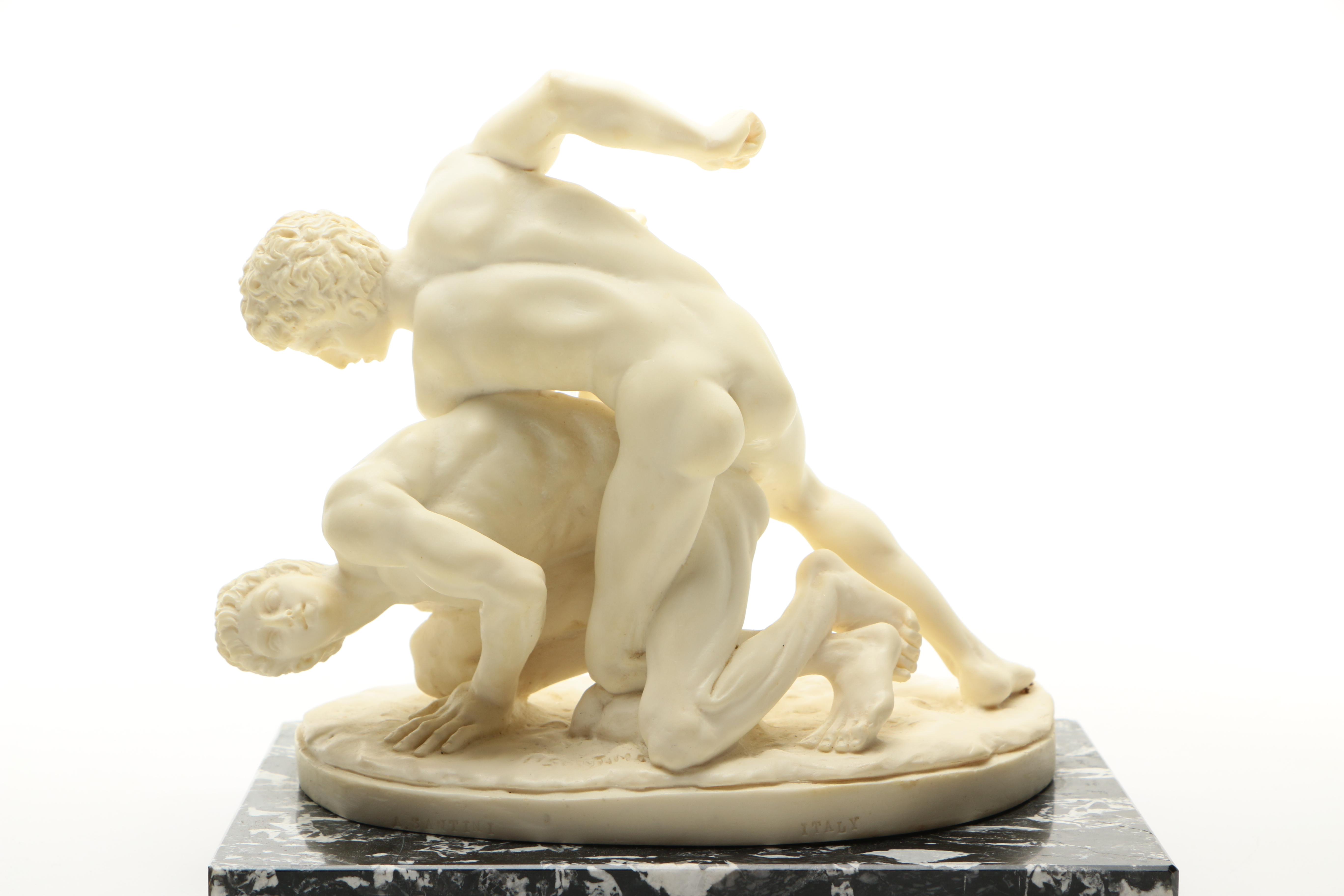 Ancient Greek Style Wrestling Sculpture