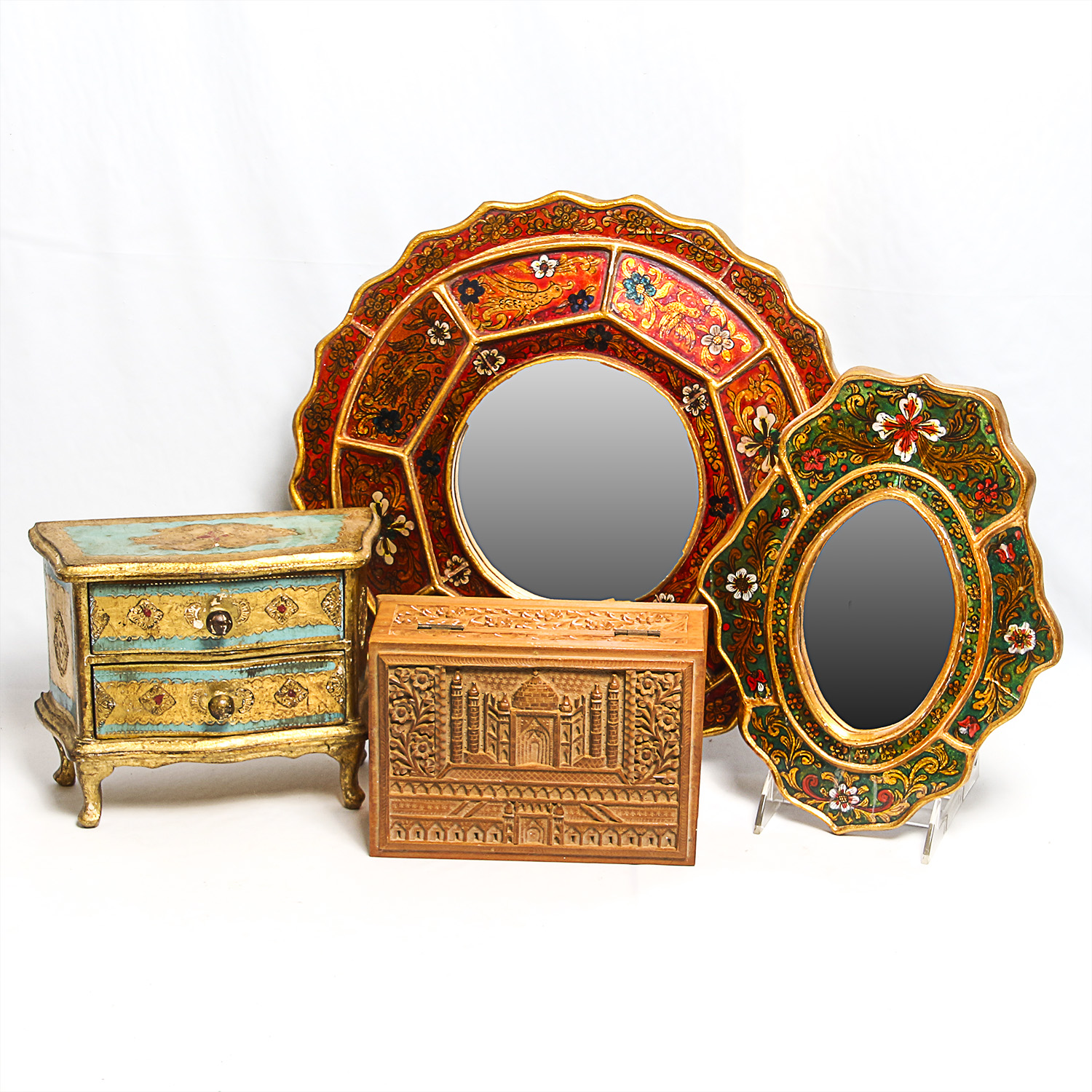 Decorative Wooden Mirrors and Jewelry Boxes