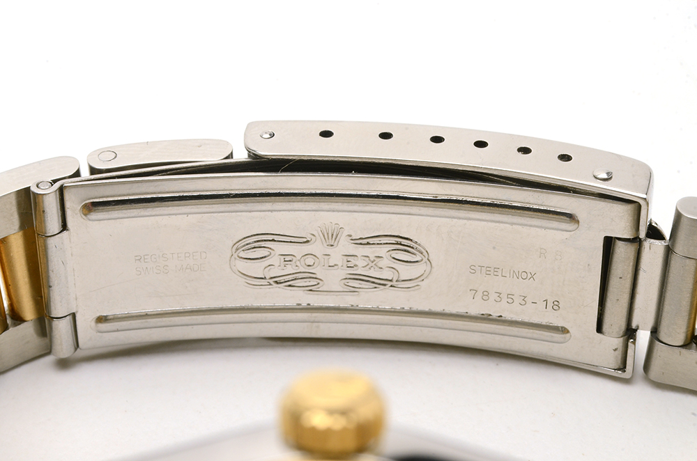 Rolex Oyster Perpetual Mid-Size 18K Gold & Steel Black Automatic