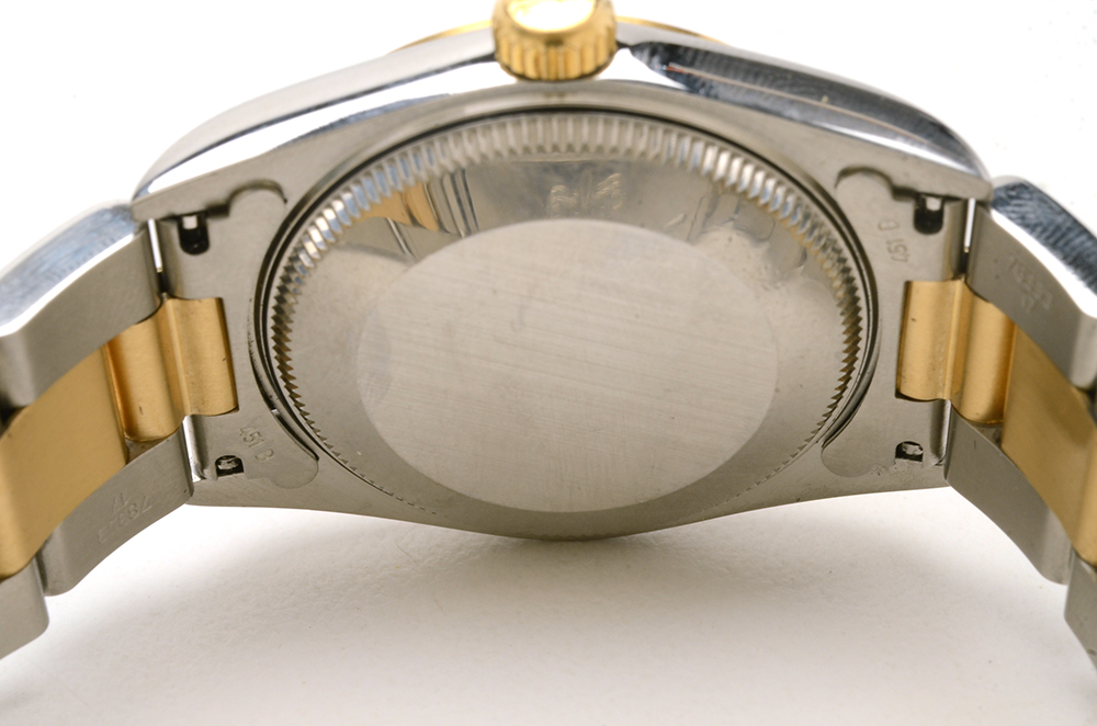 Rolex Oyster Perpetual Mid-Size 18K Gold & Steel Black Automatic