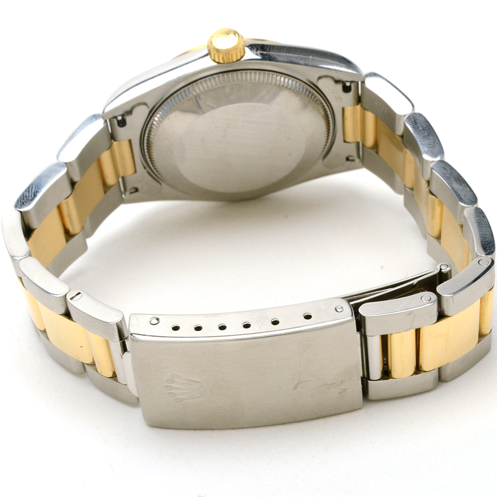 Rolex Oyster Perpetual Mid-Size 18K Gold & Steel Black Automatic