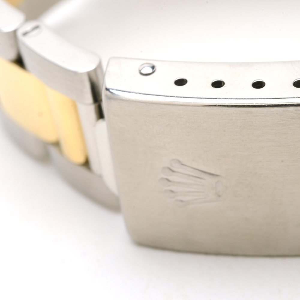 Rolex Oyster Perpetual Mid-Size 18K Gold & Steel Black Automatic