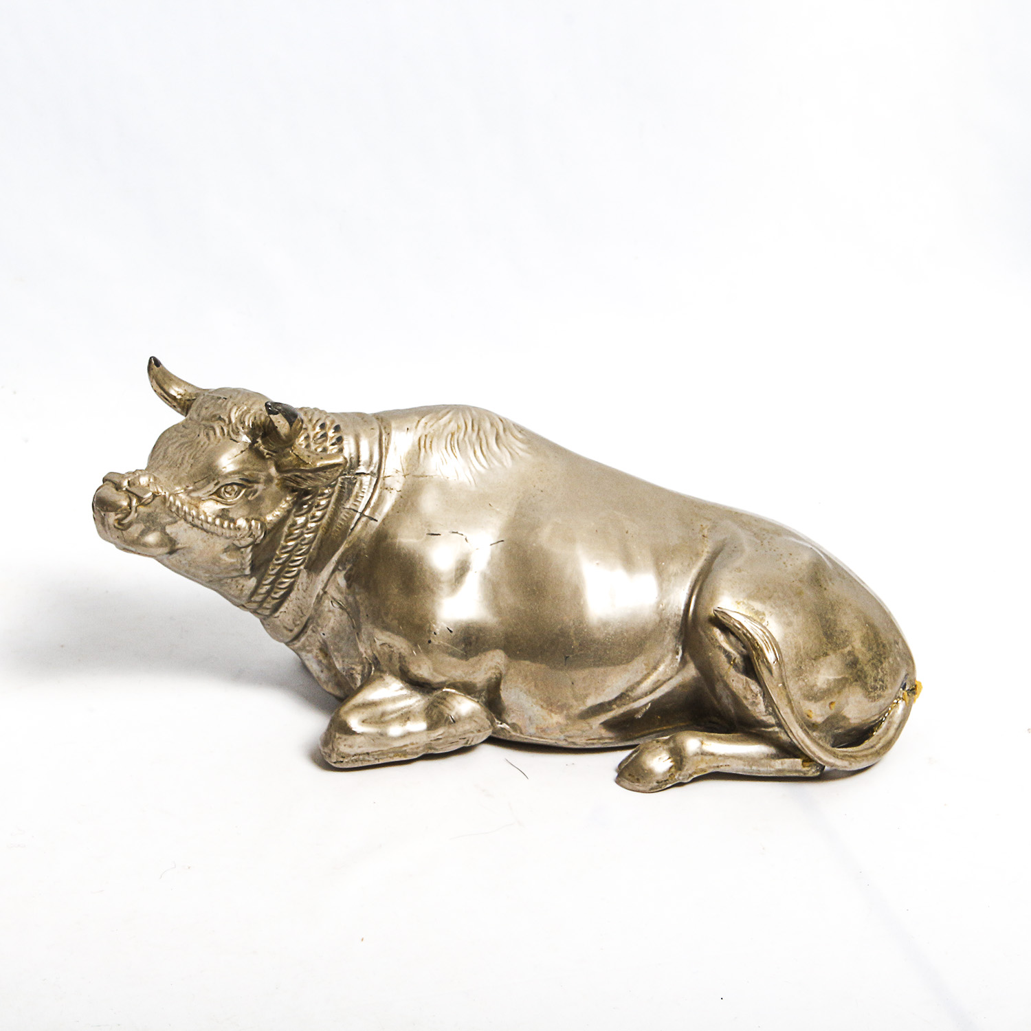 Vintage Metal Bull and Native American Figurines