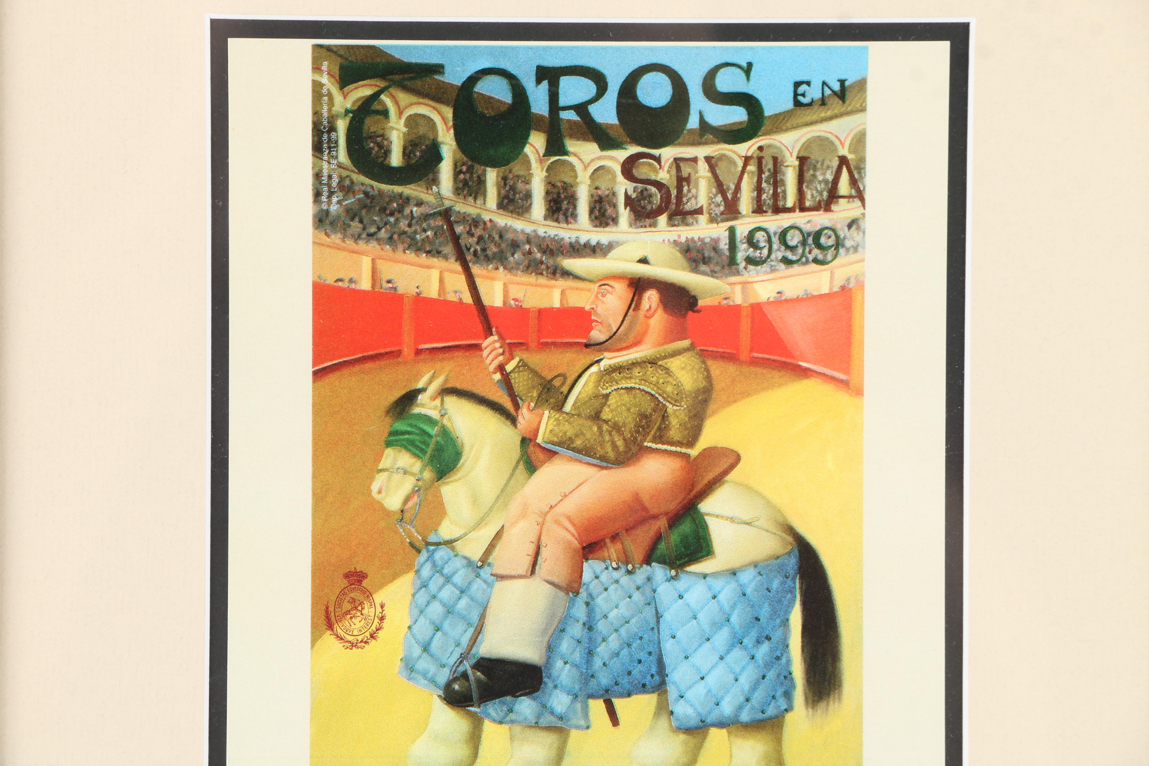Spanish Bullfighting Poster After Fernando Botero "Toros en Sevilla 1999"