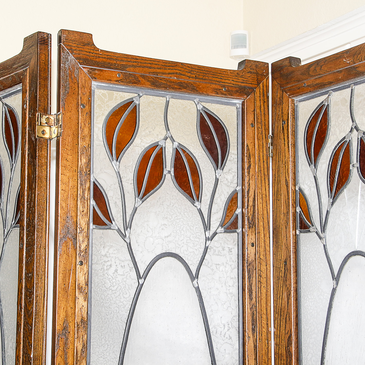 Three Panel Leaded Glass Screen