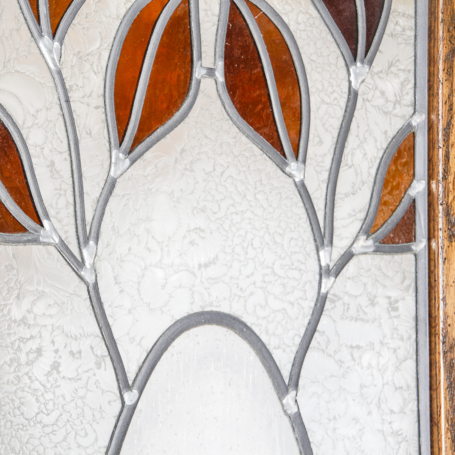 Three Panel Leaded Glass Screen