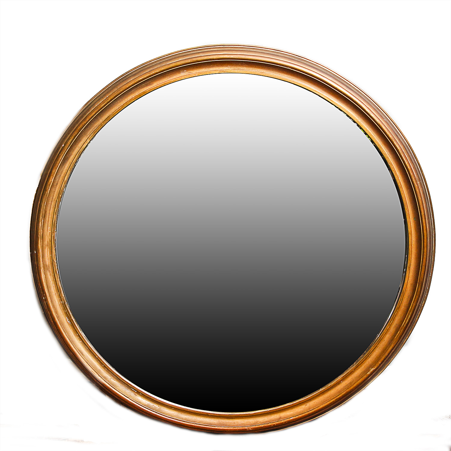 Round Mirror with Wooden Frame and Gilt Finish