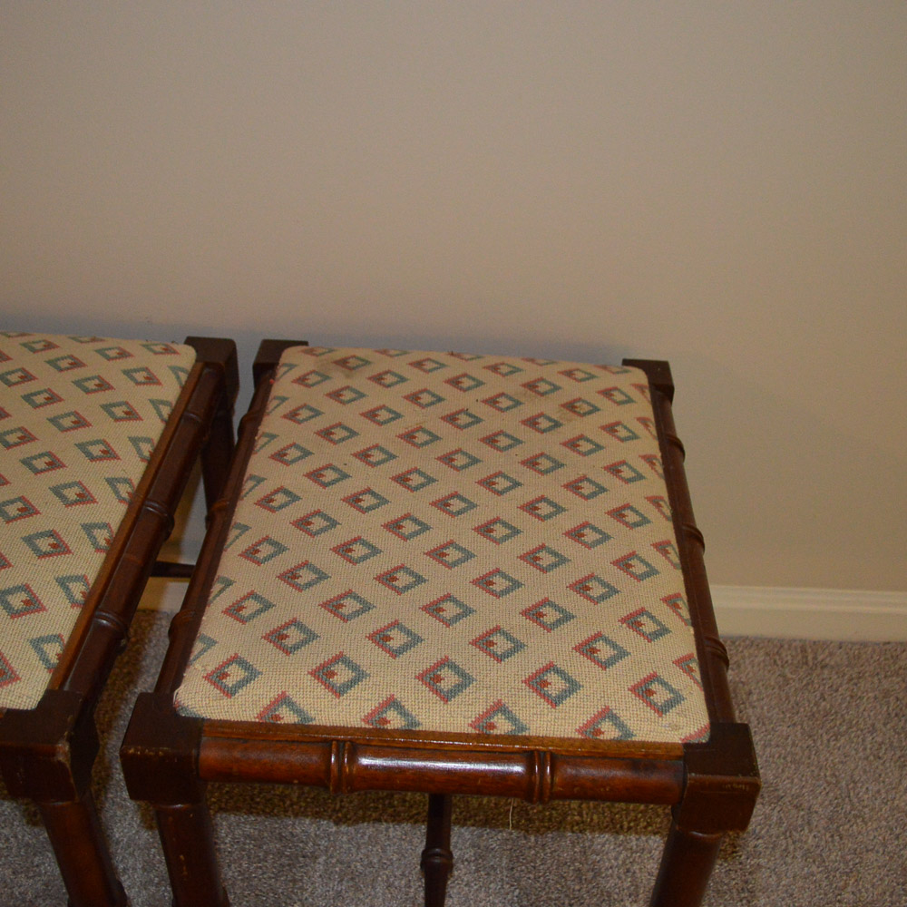 Pair of Embroidered Benches