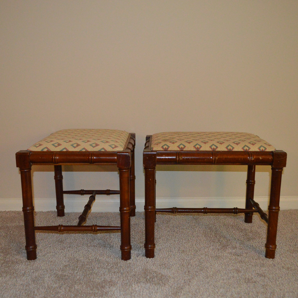 Pair of Embroidered Benches
