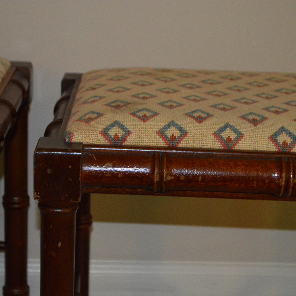 Pair of Embroidered Benches