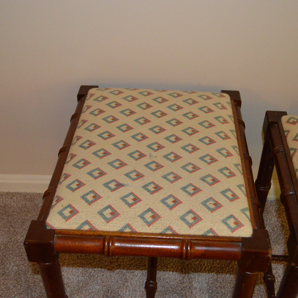 Pair of Embroidered Benches