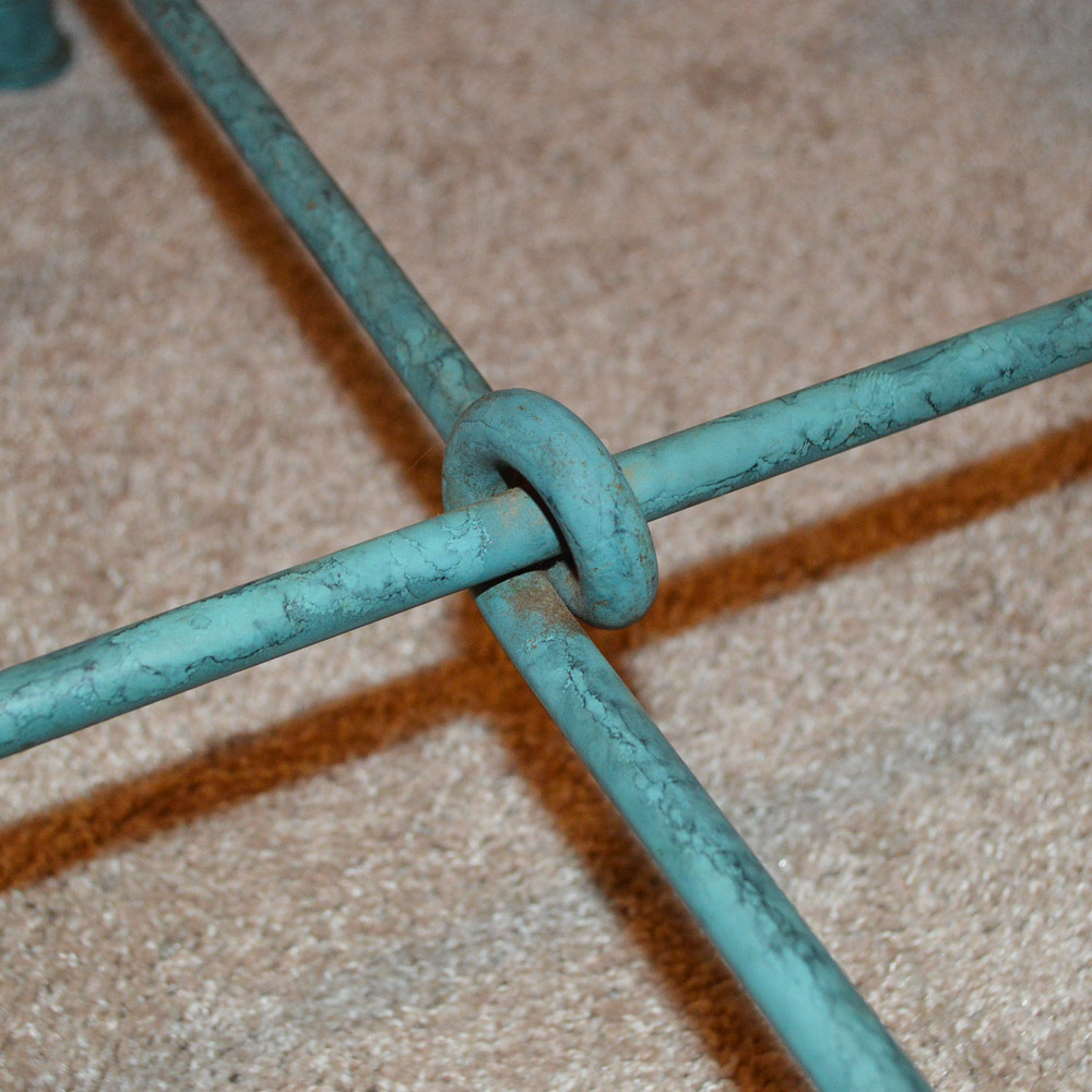 Verdigris Finish Metal Table