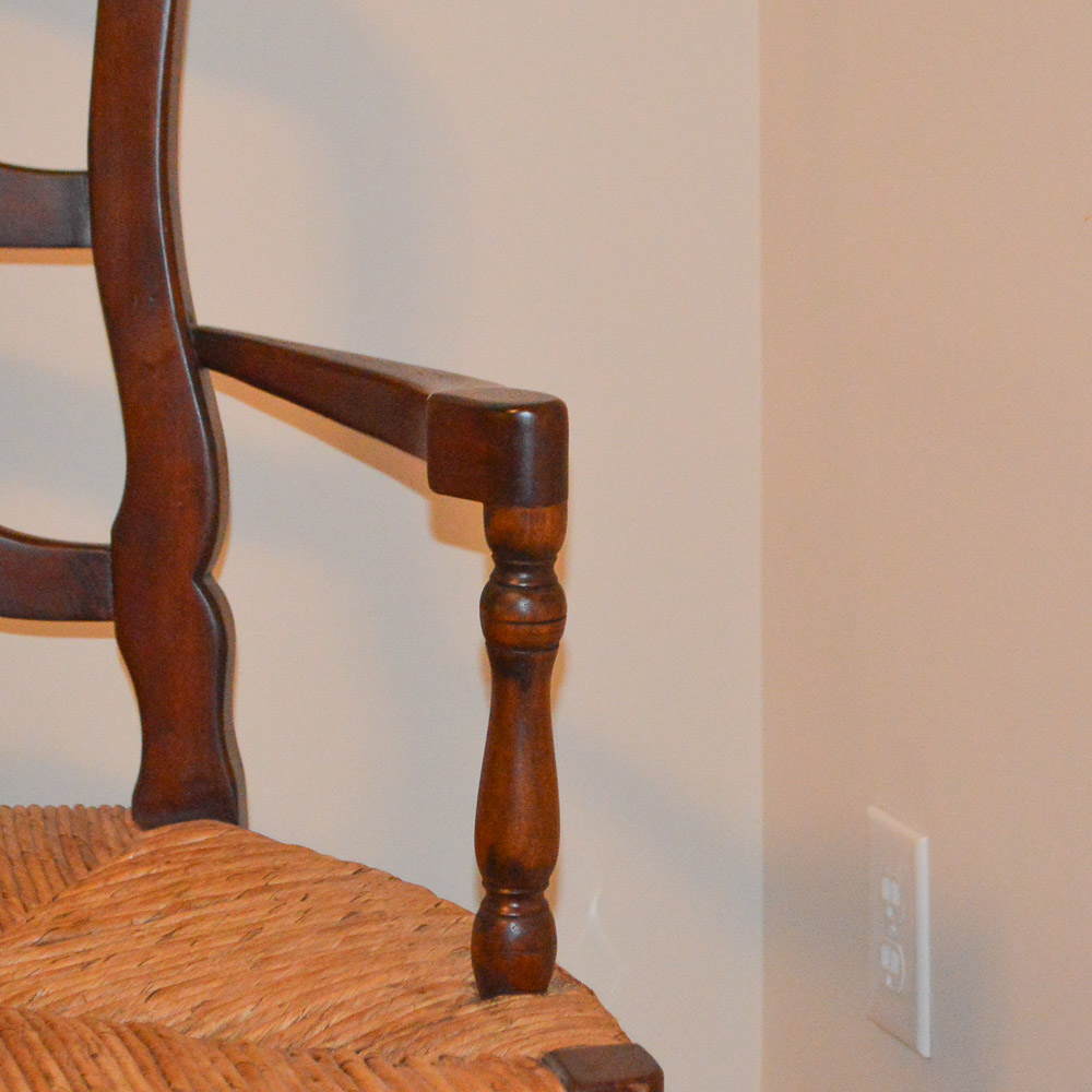 French Provincial Style Rush Seat Settee