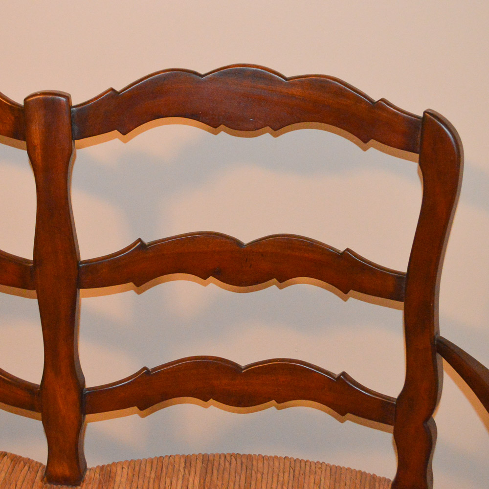 French Provincial Style Rush Seat Settee