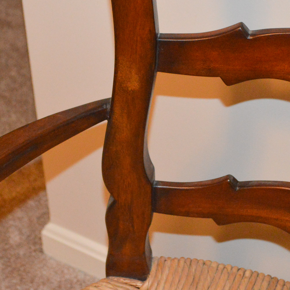 French Provincial Style Rush Seat Settee