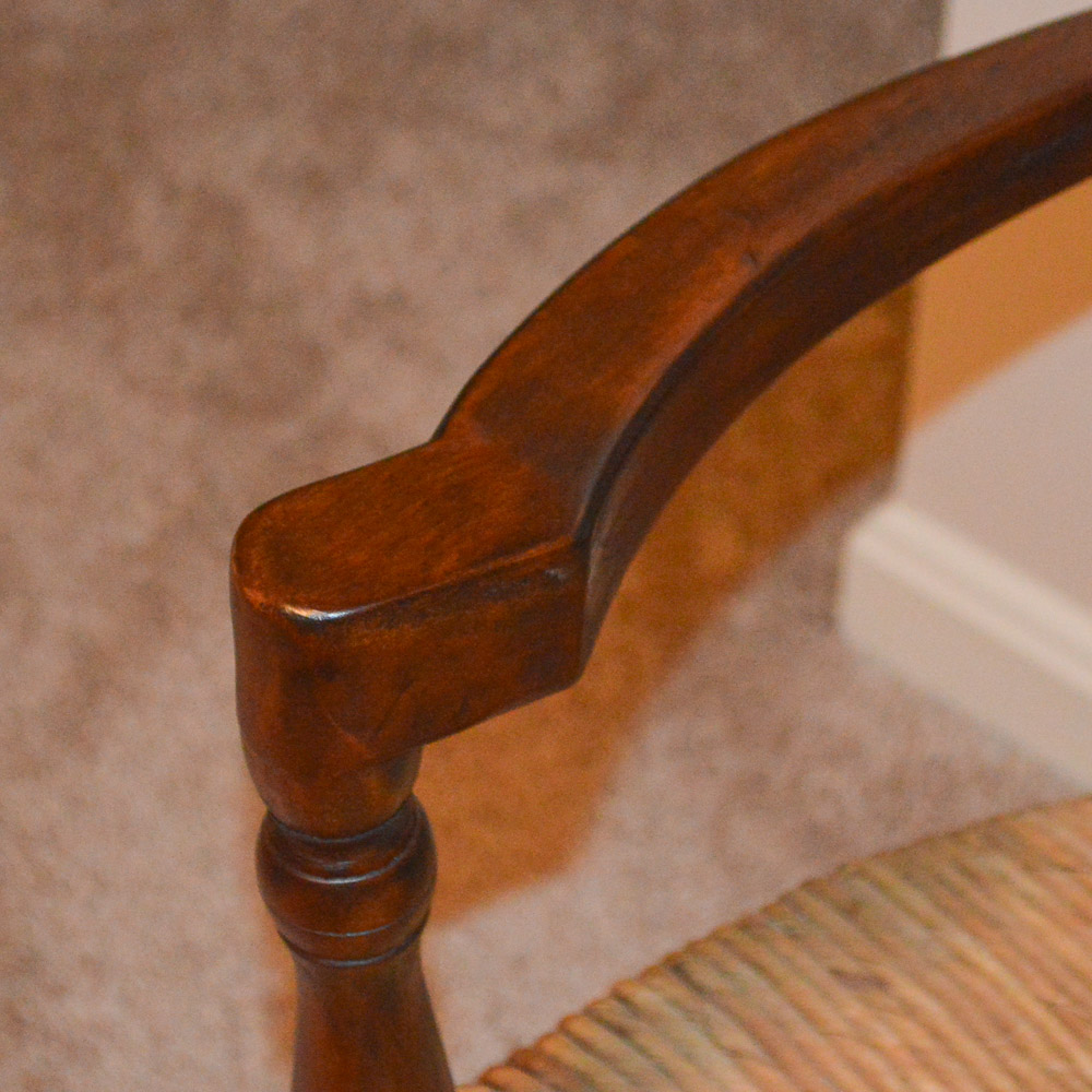 French Provincial Style Rush Seat Settee