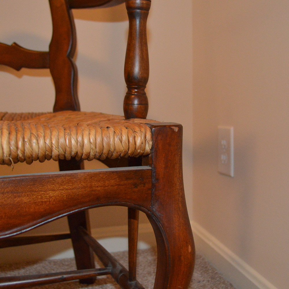 French Provincial Style Rush Seat Settee