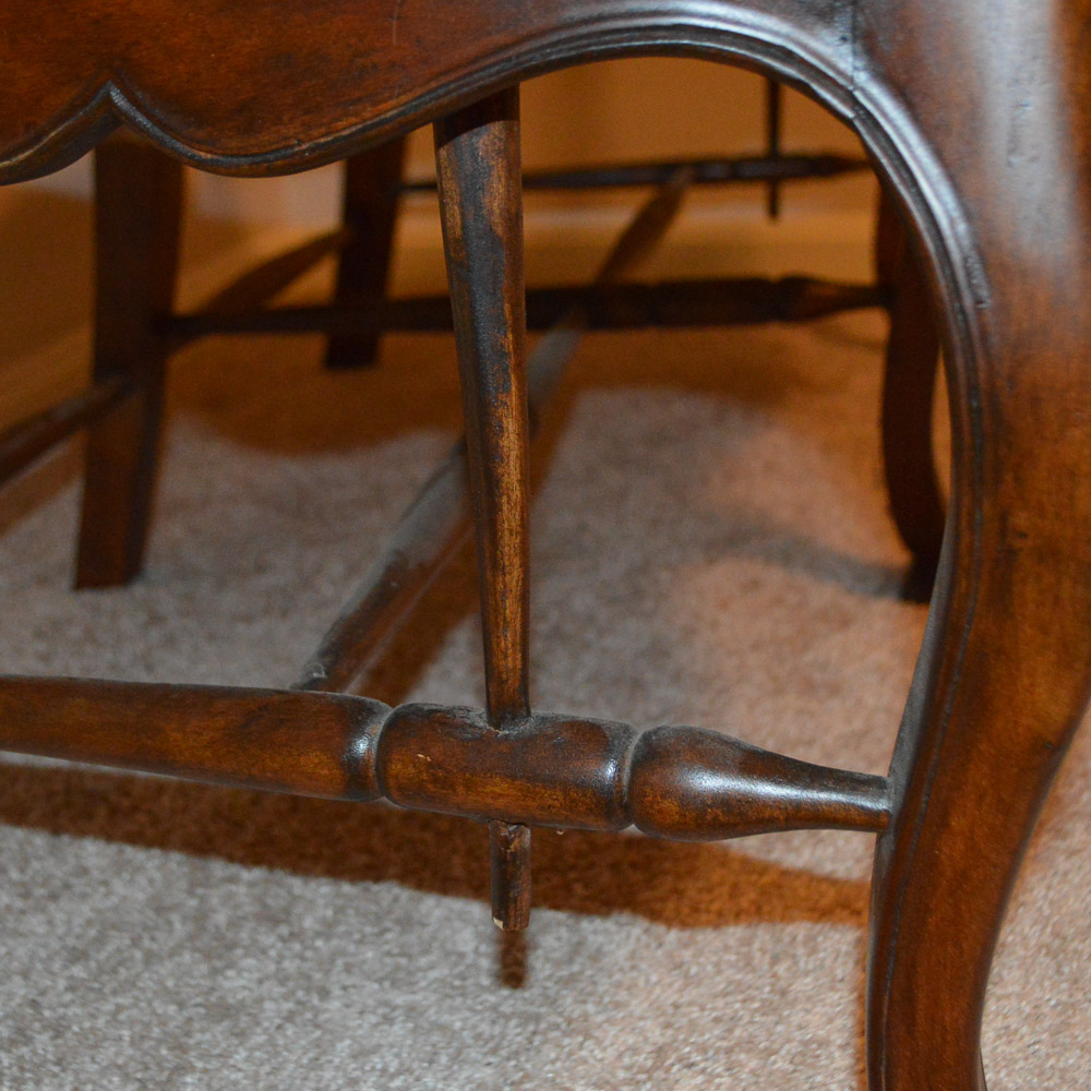 French Provincial Style Rush Seat Settee