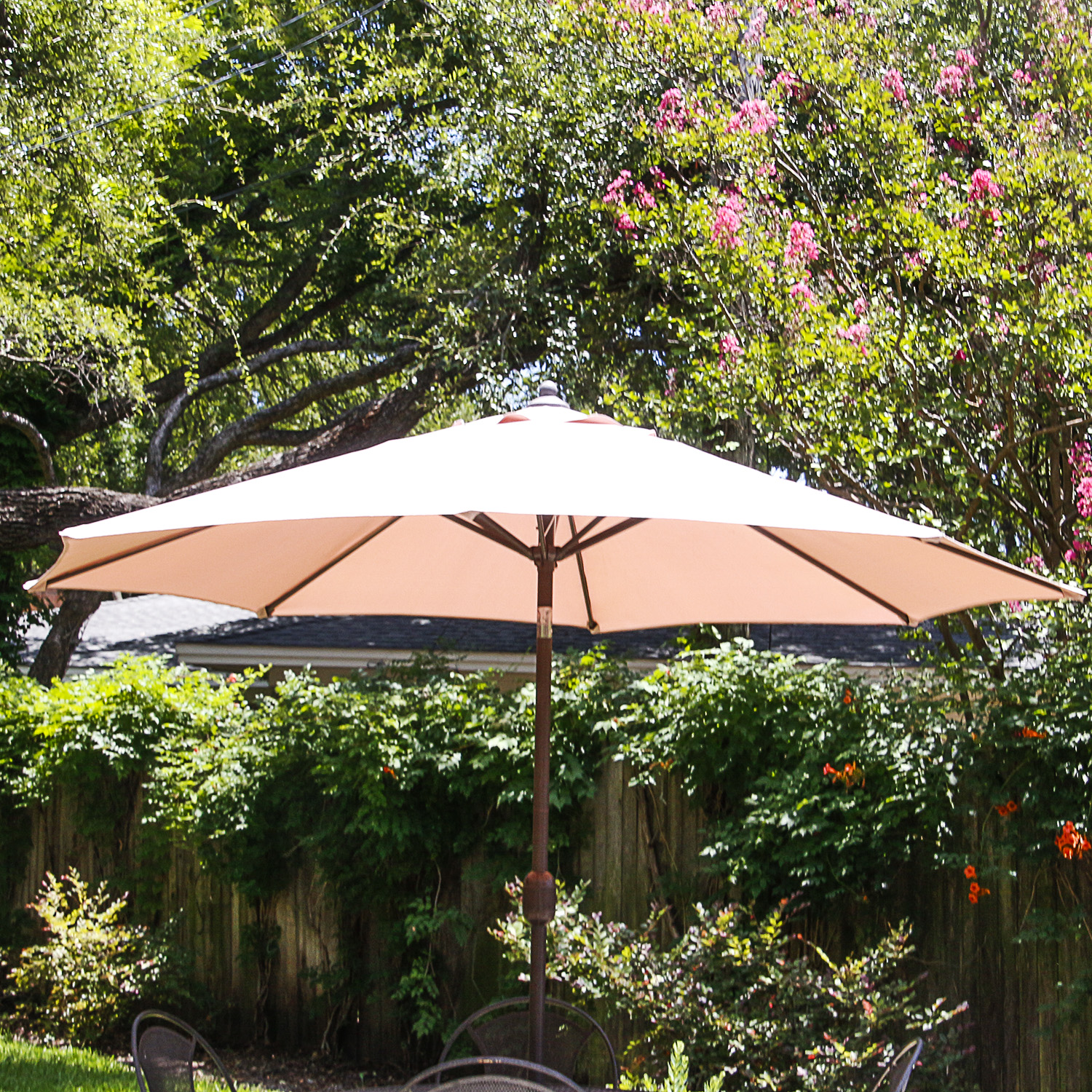 Cast Metal Patio Dining Set with Umbrella