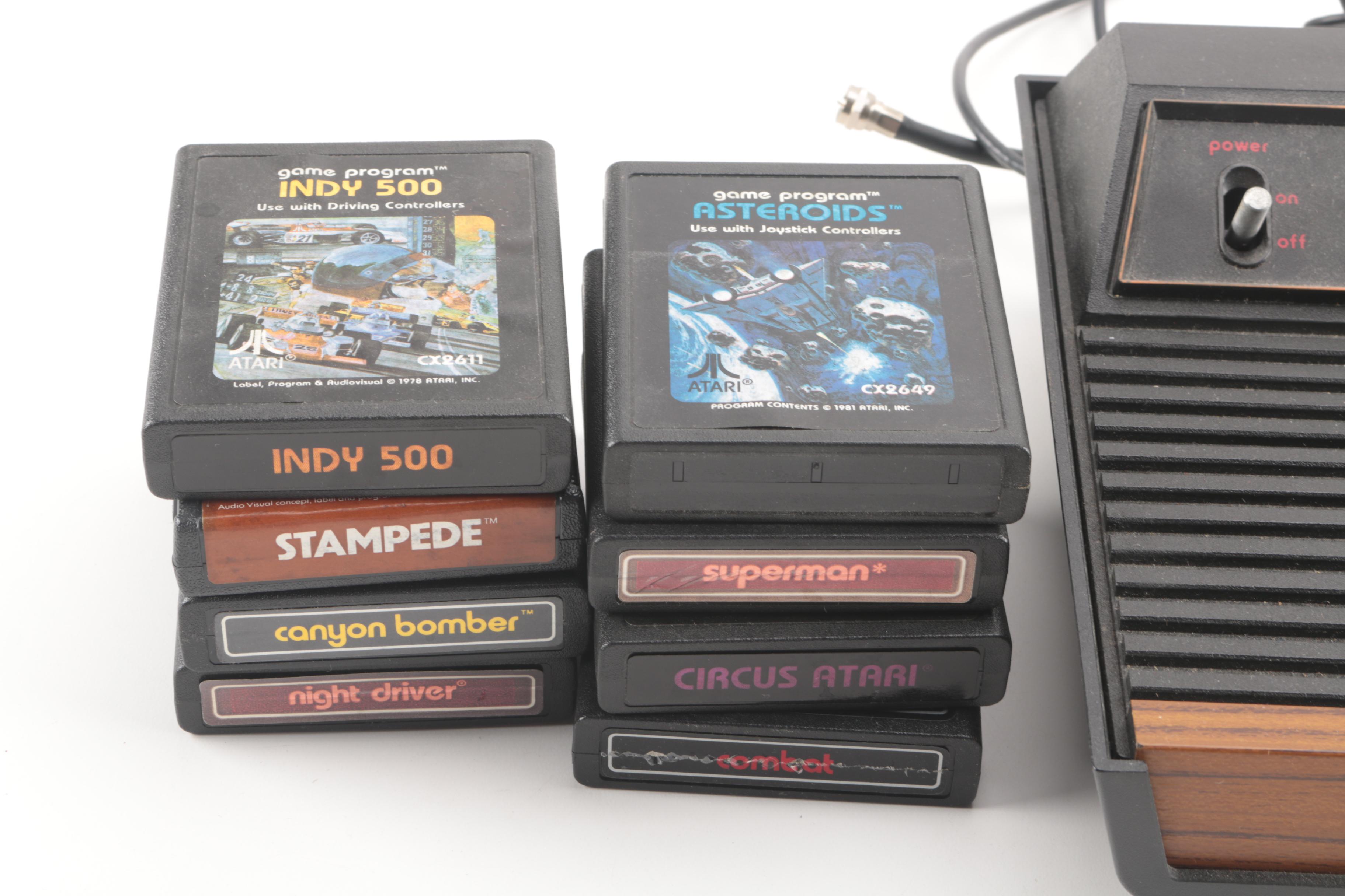 Atari 2600 Console with Games and Accessories