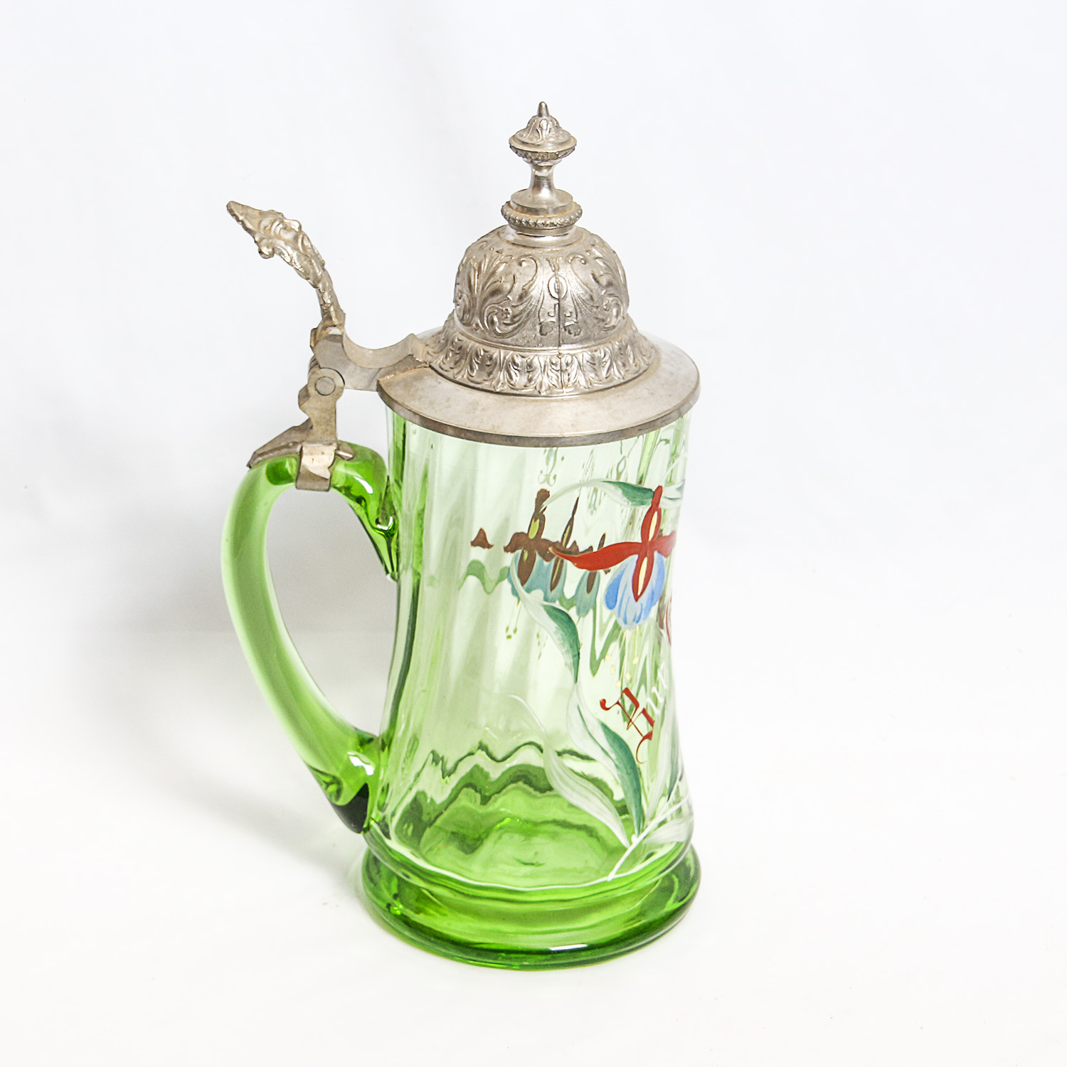 Vintage Handpainted Glass German Beer Steins