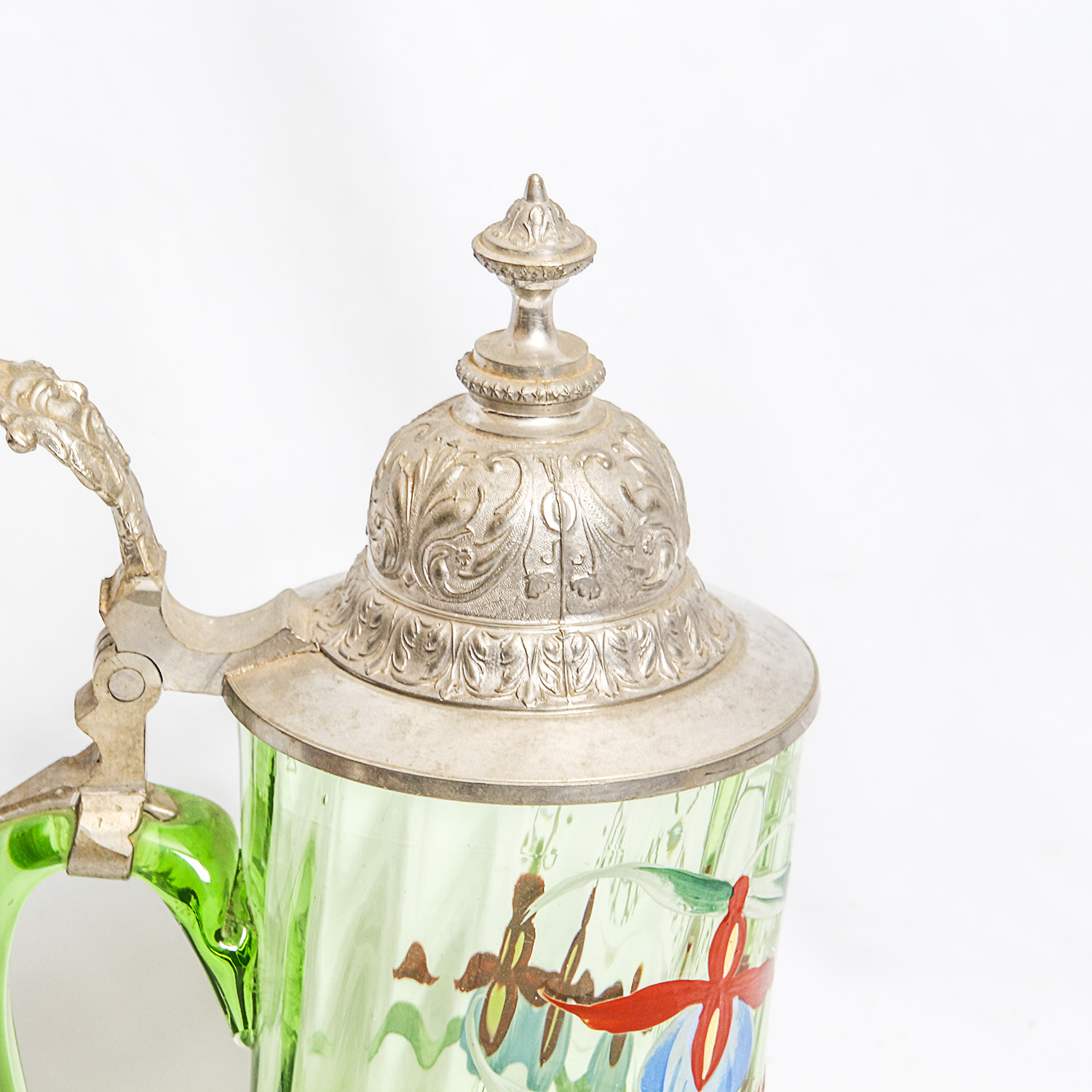 Vintage Handpainted Glass German Beer Steins