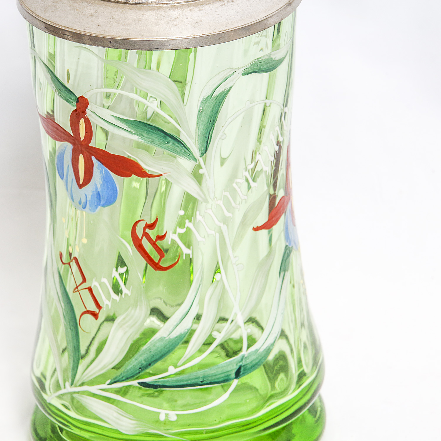 Vintage Handpainted Glass German Beer Steins