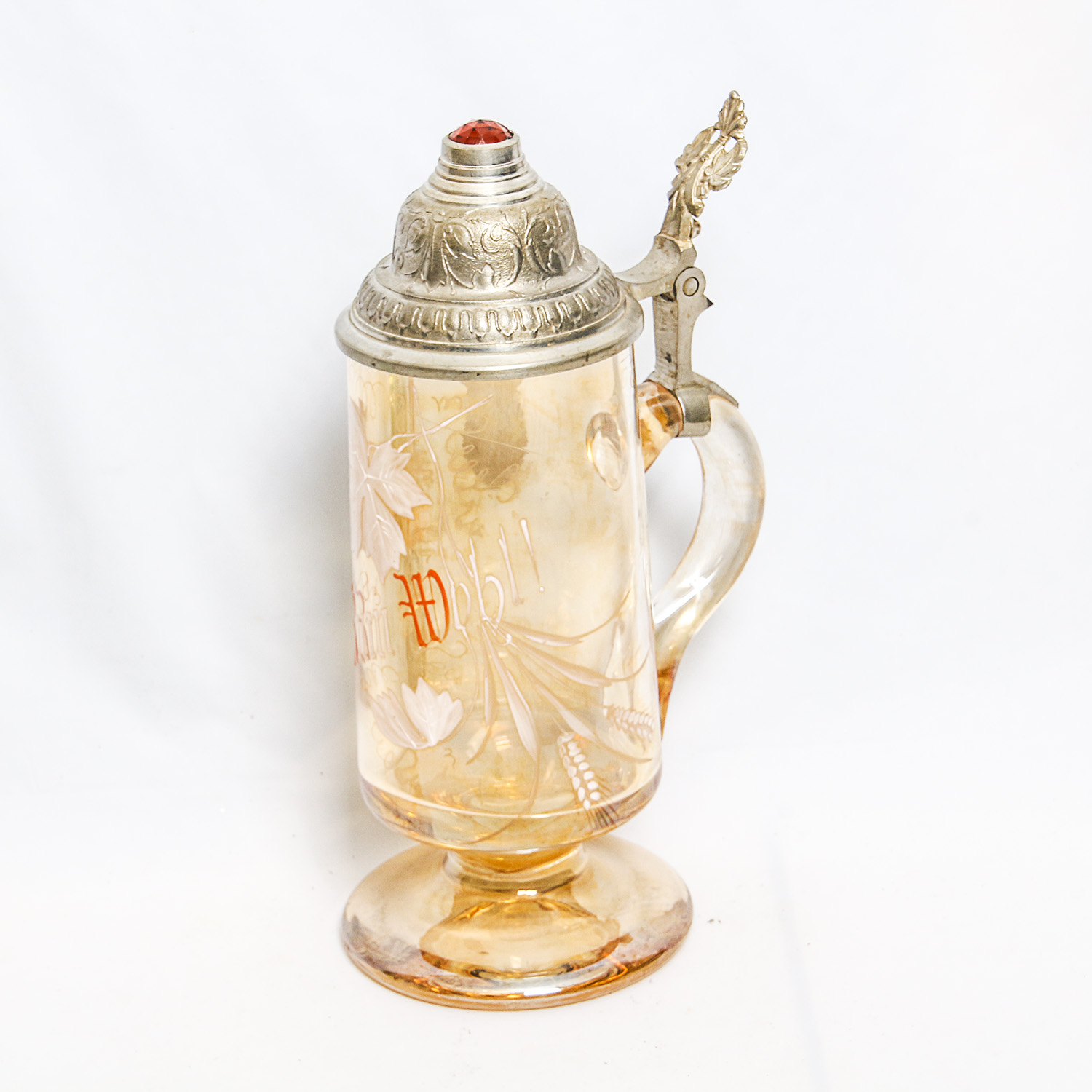 Vintage Handpainted Glass German Beer Steins