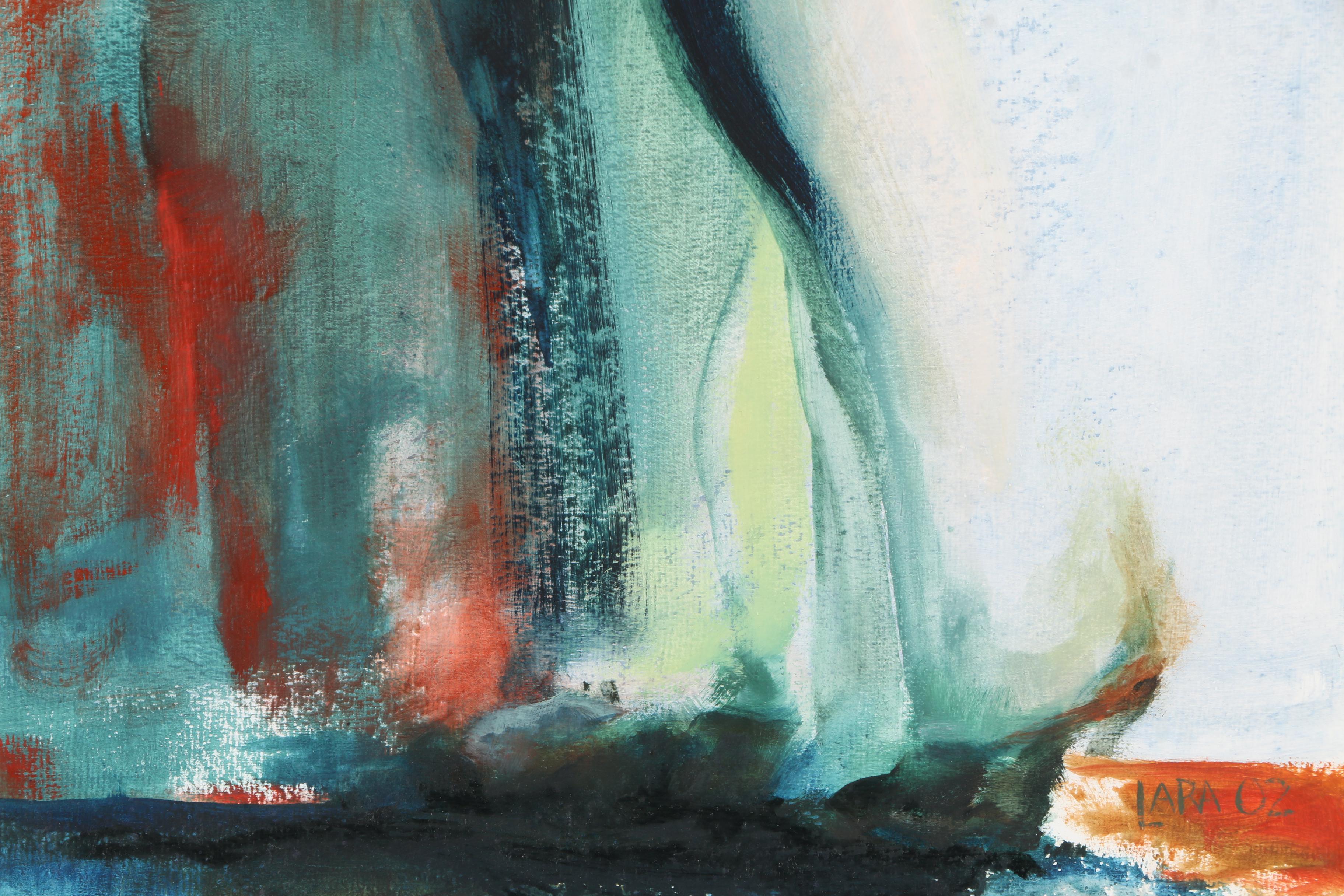 Maria Lara-Whelpley Oil Painting on Paper of Abstract Figure