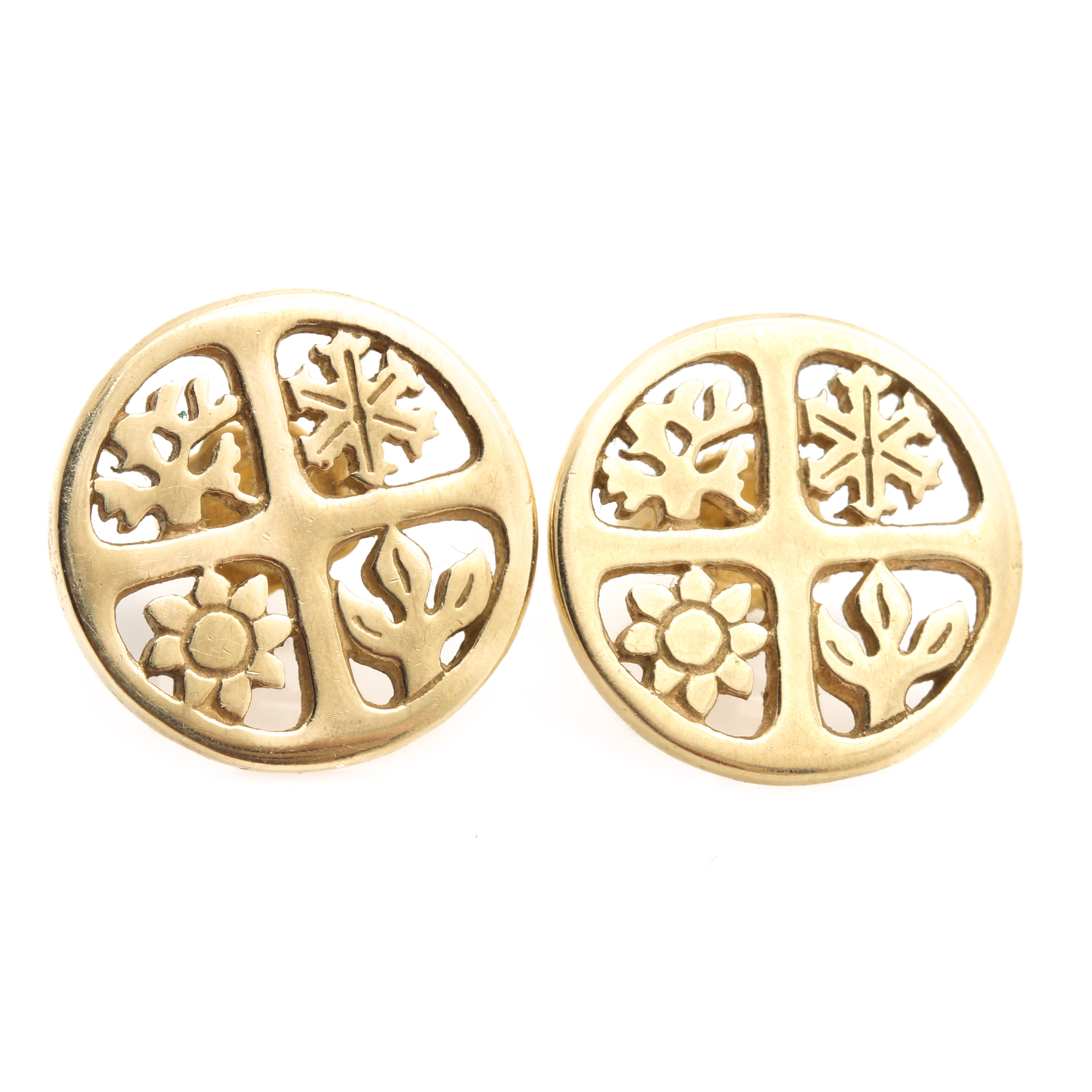 James Avery 14K Yellow Gold Four Seasons Motif Studs