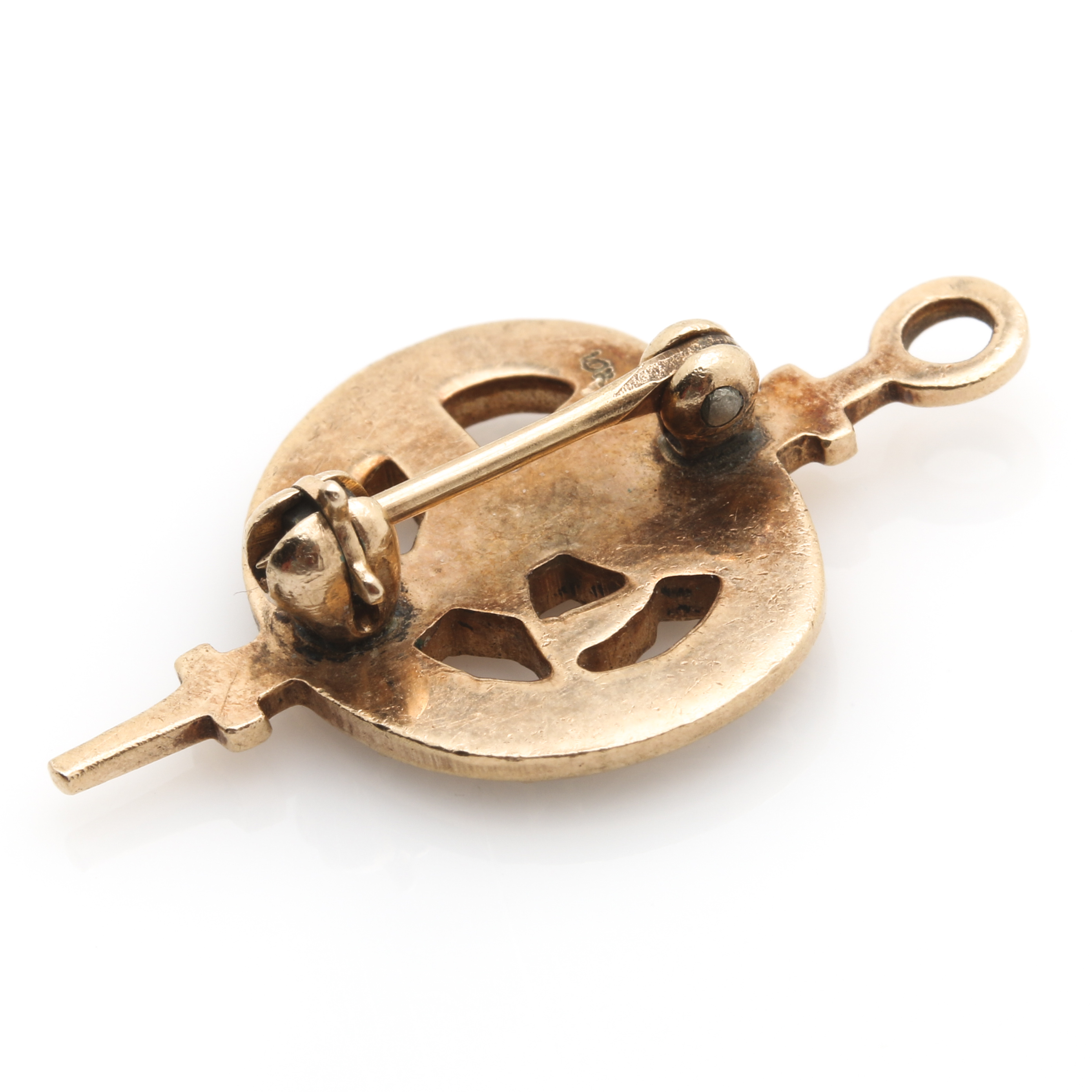 10K Two Tone Gold Edwardian Brooch and Sigma Theta Tau Society Key Pin