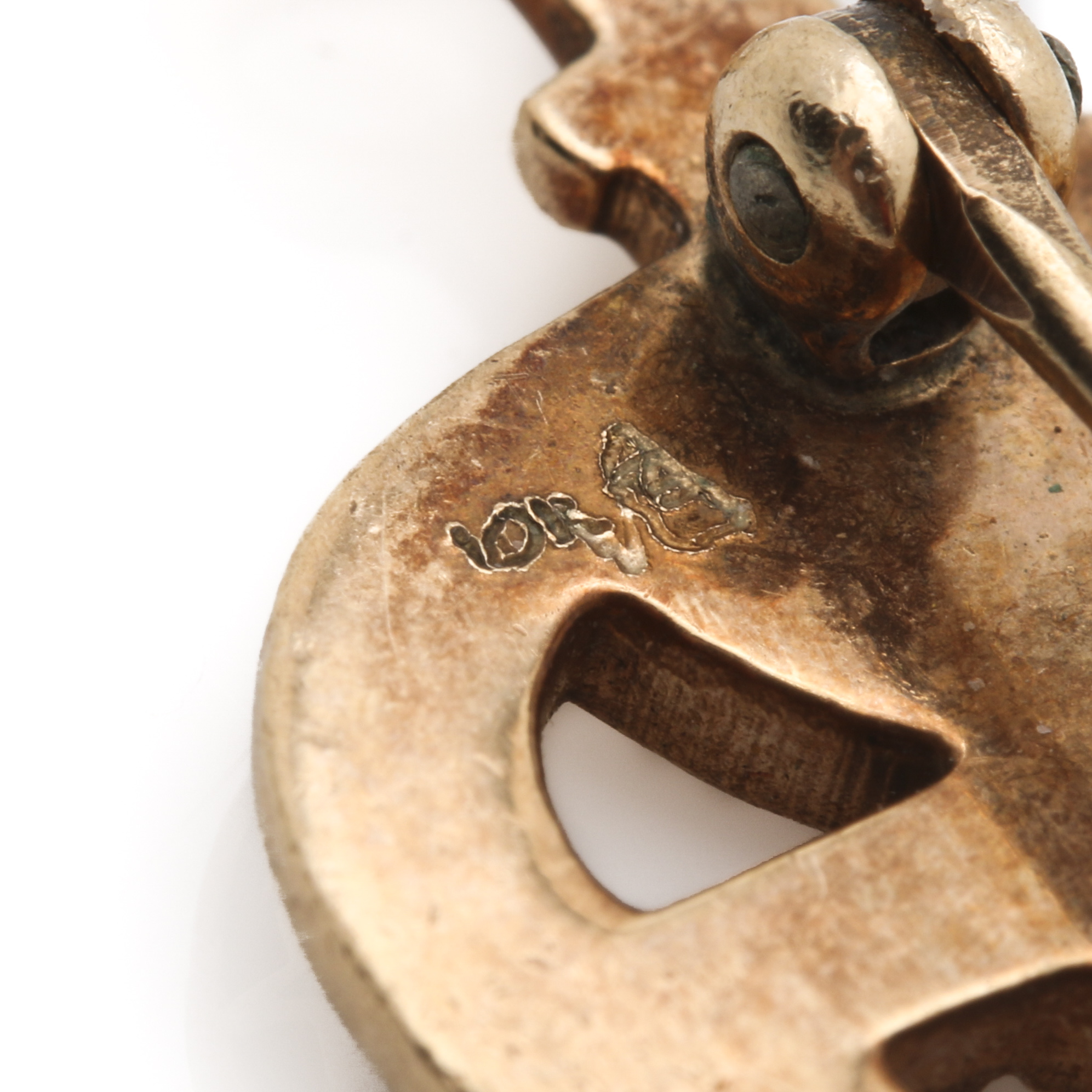 10K Two Tone Gold Edwardian Brooch and Sigma Theta Tau Society Key Pin