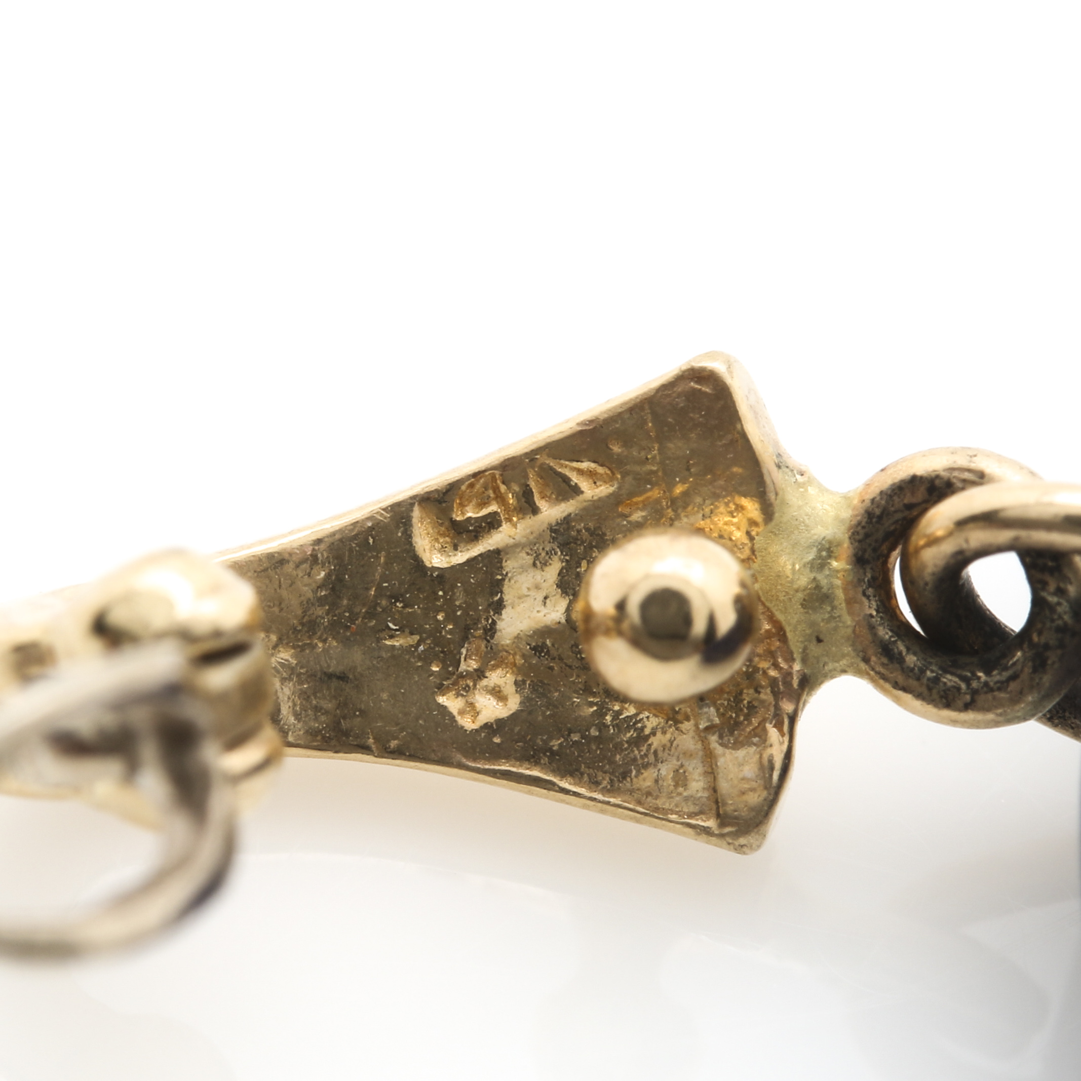 Chinese Style 14K Yellow Gold Lapis Lazuli Carved Koi Fish Reversible Enhancer Pendant