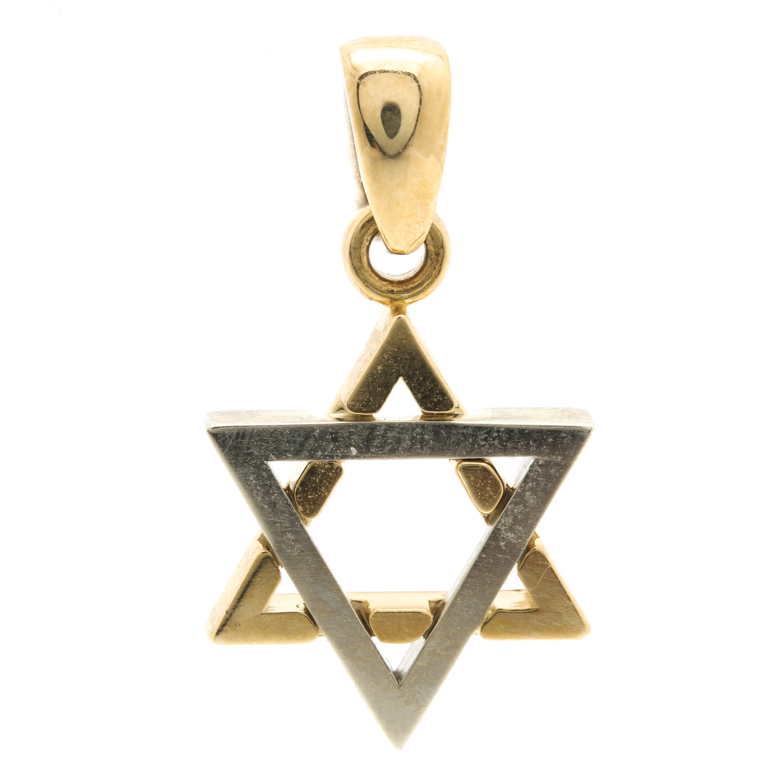 14K Two-Tone Gold Star of David Pendant