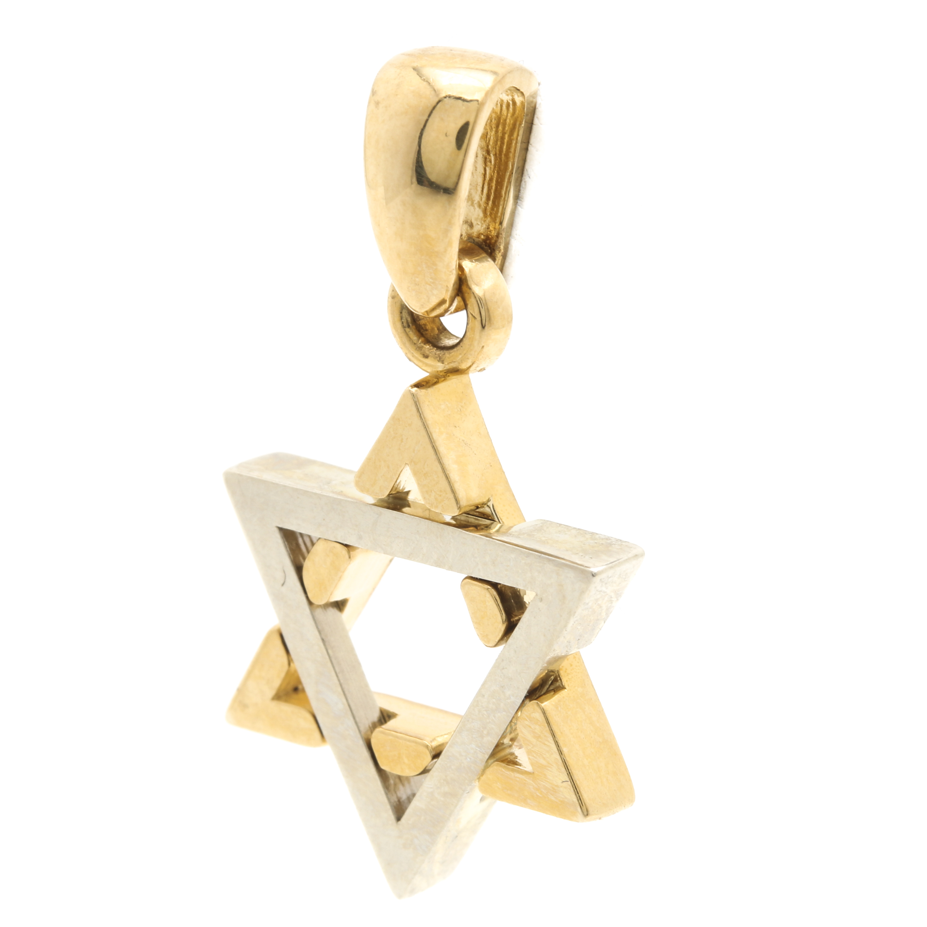 14K Two-Tone Gold Star of David Pendant