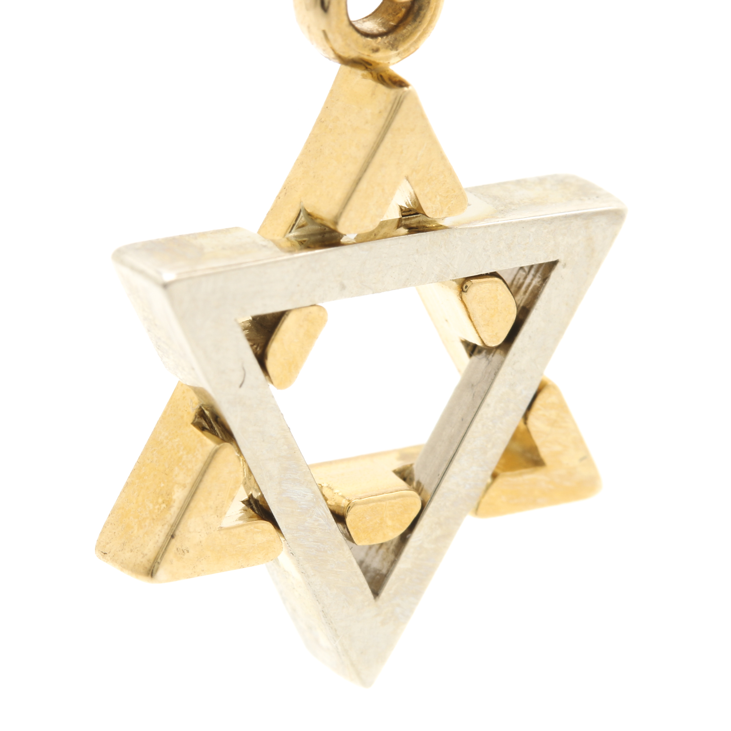 14K Two-Tone Gold Star of David Pendant