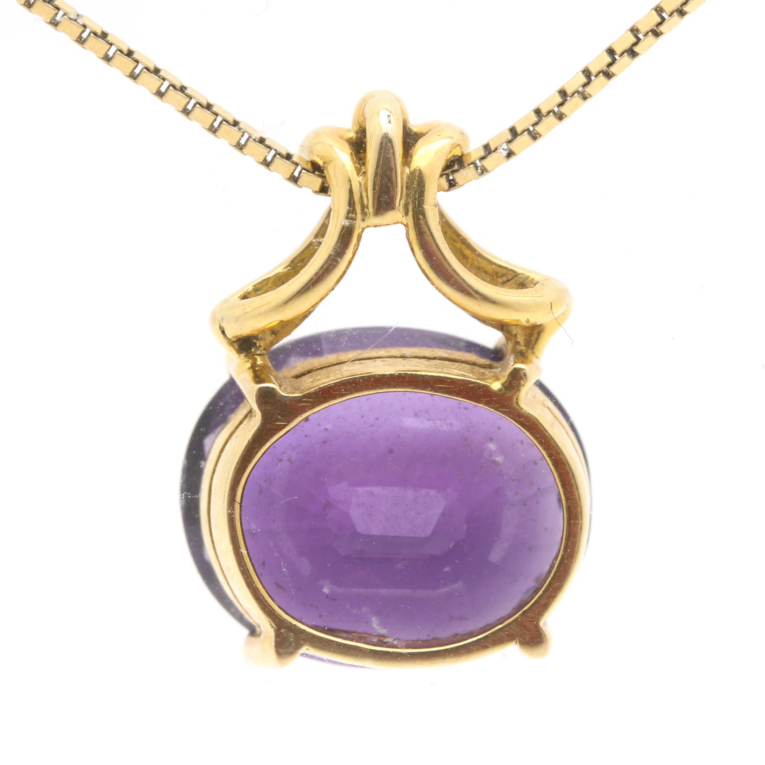 Roberto Martinez 14K Yellow Gold 5.42 CT Amethyst Pendant Necklace