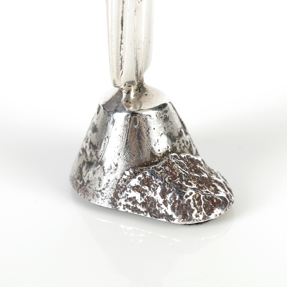 Coin Silver Abstract Crane Figurine