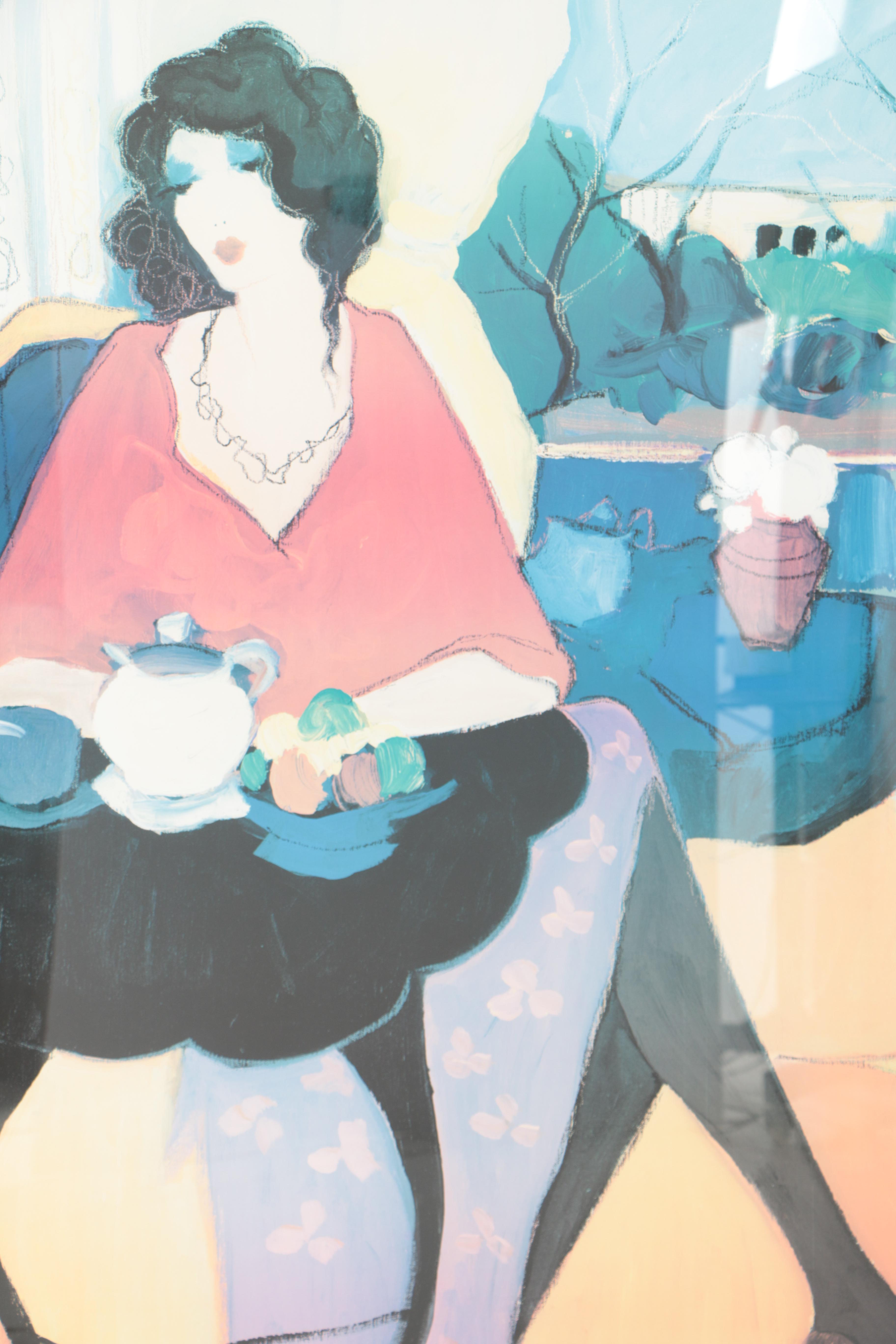 Offset Lithograph After Itzchak Tarkay's Painting "Teatime"