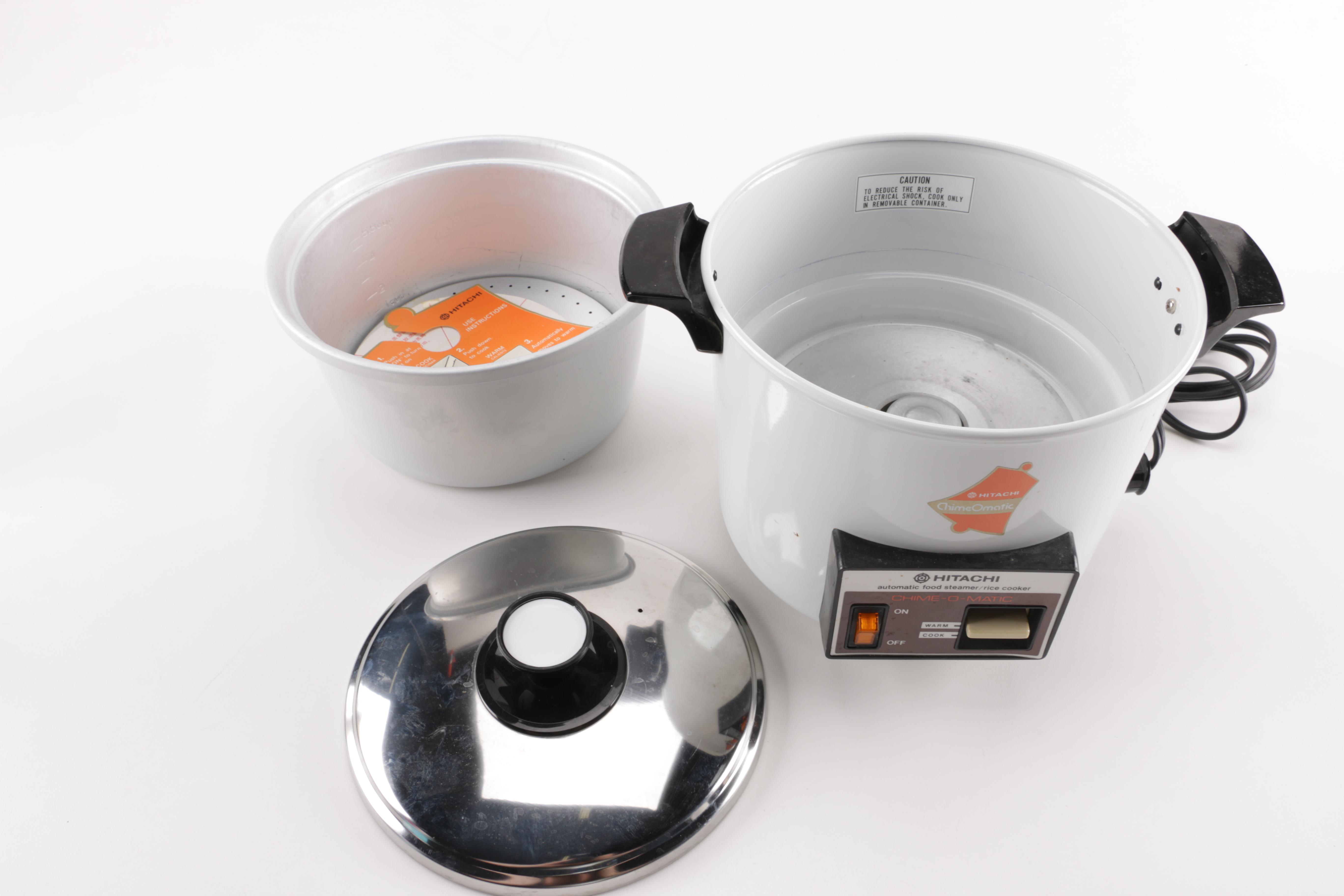 Hitachi Chime-O-Matic Rice Cooker with Corning Ware Bowls