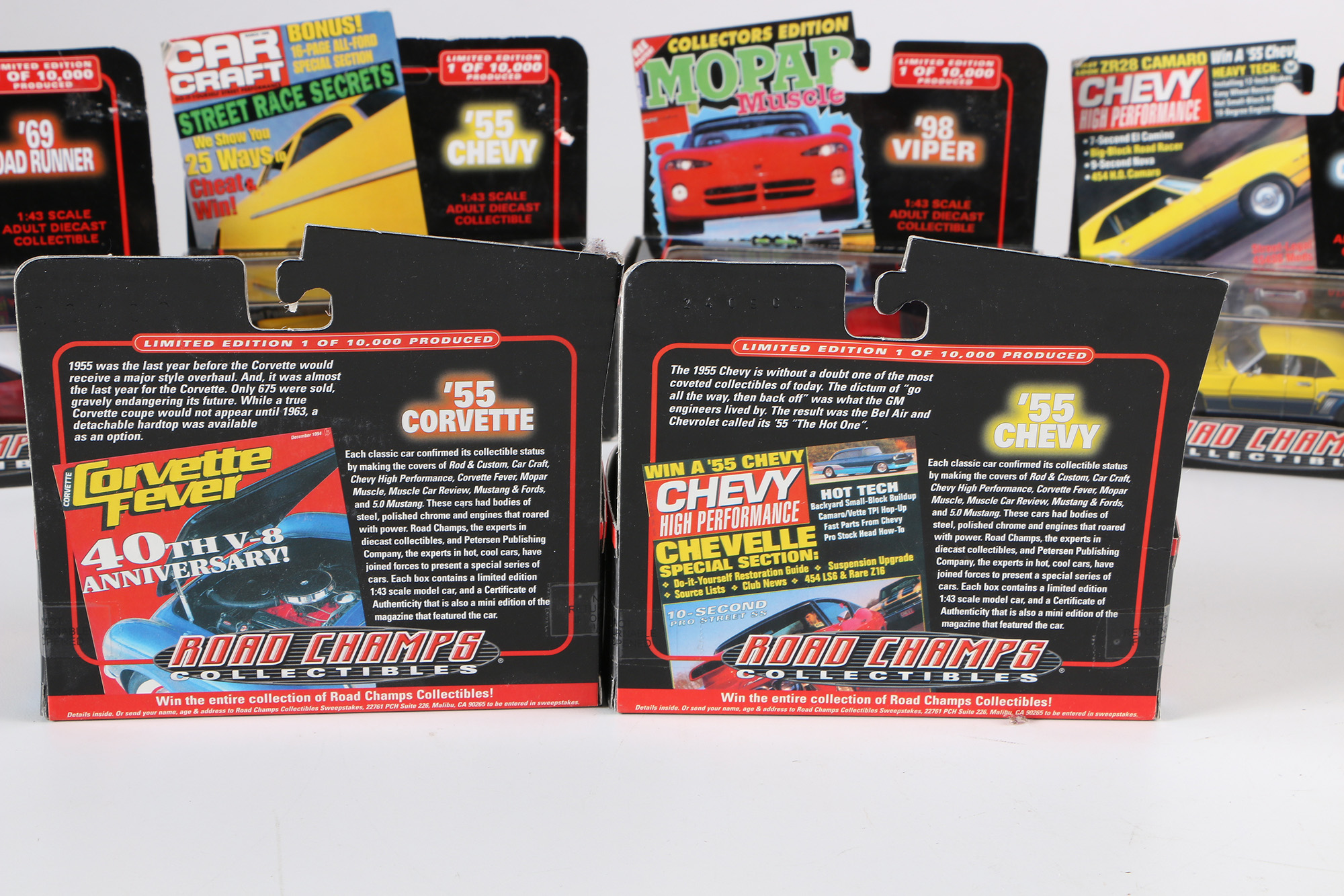 Limited Edition 'Road Champs Collectibles" 1:43 Die-Cast Model Cars