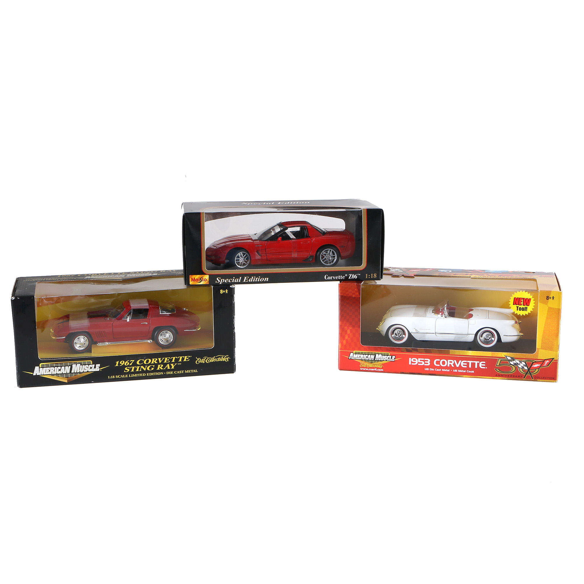 Maisto and American Muscle Die Cast Corvette Model Cars
