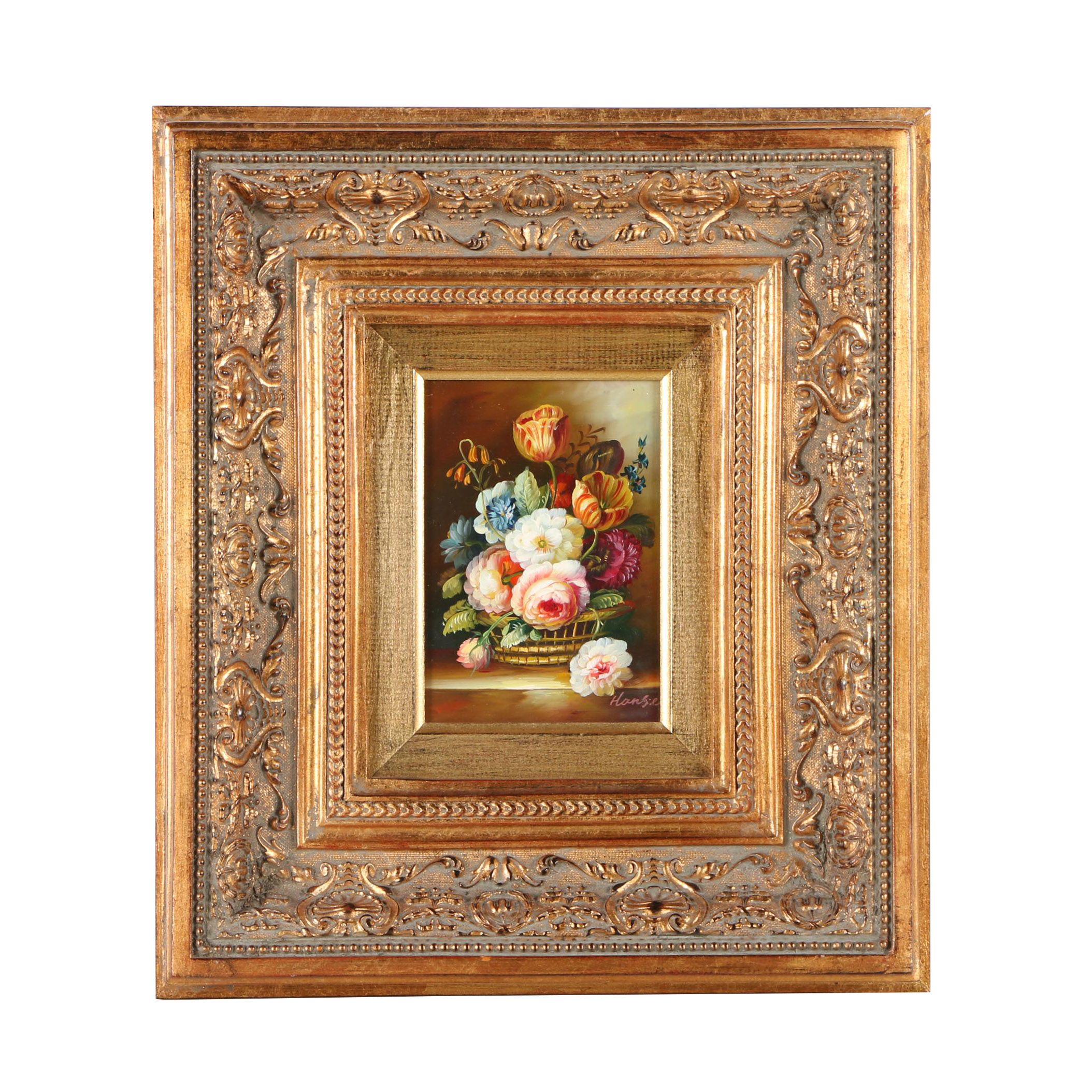 Hanse Oil on Panel Floral Still Life