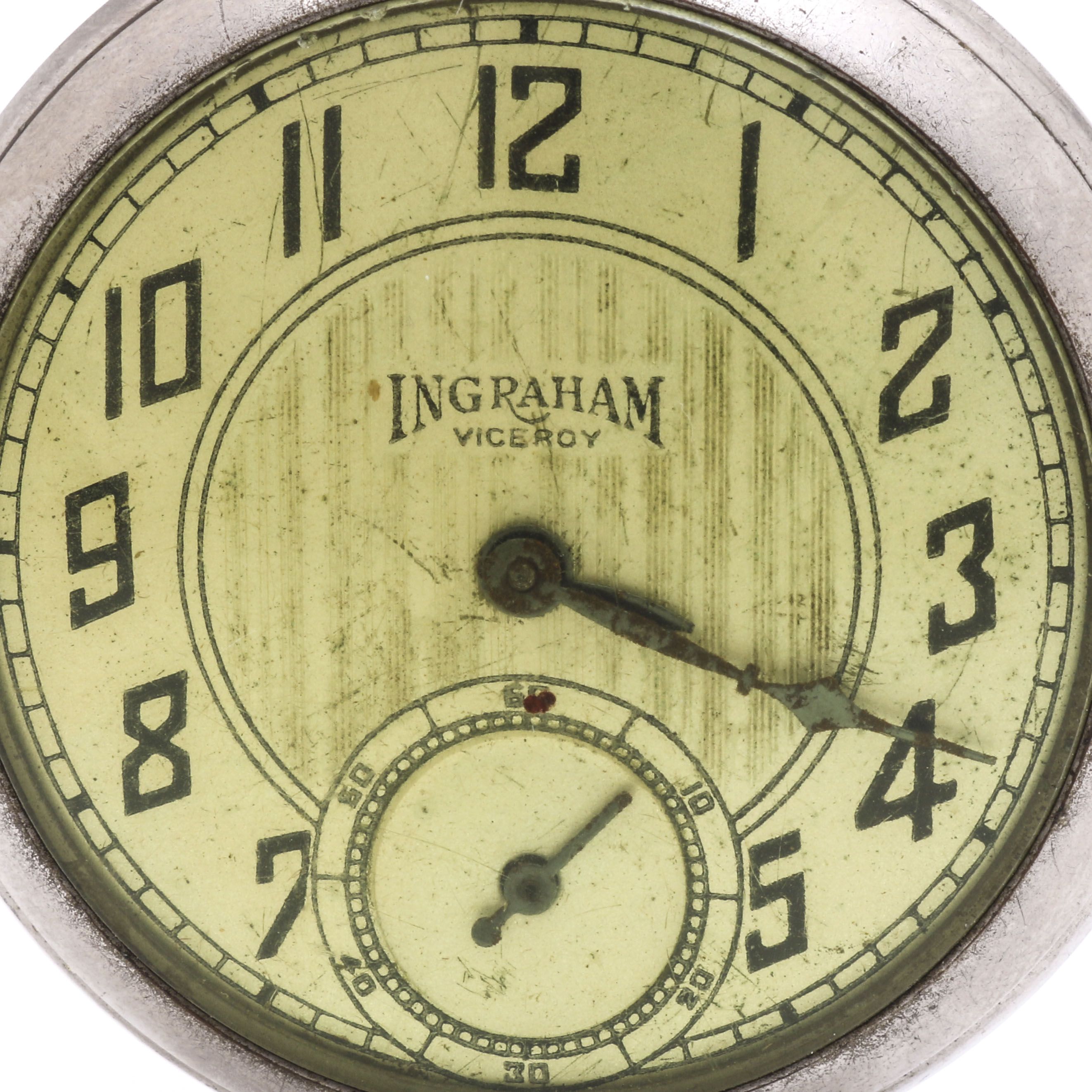 Ingraham Viceroy Silver Tone Pocket Watch